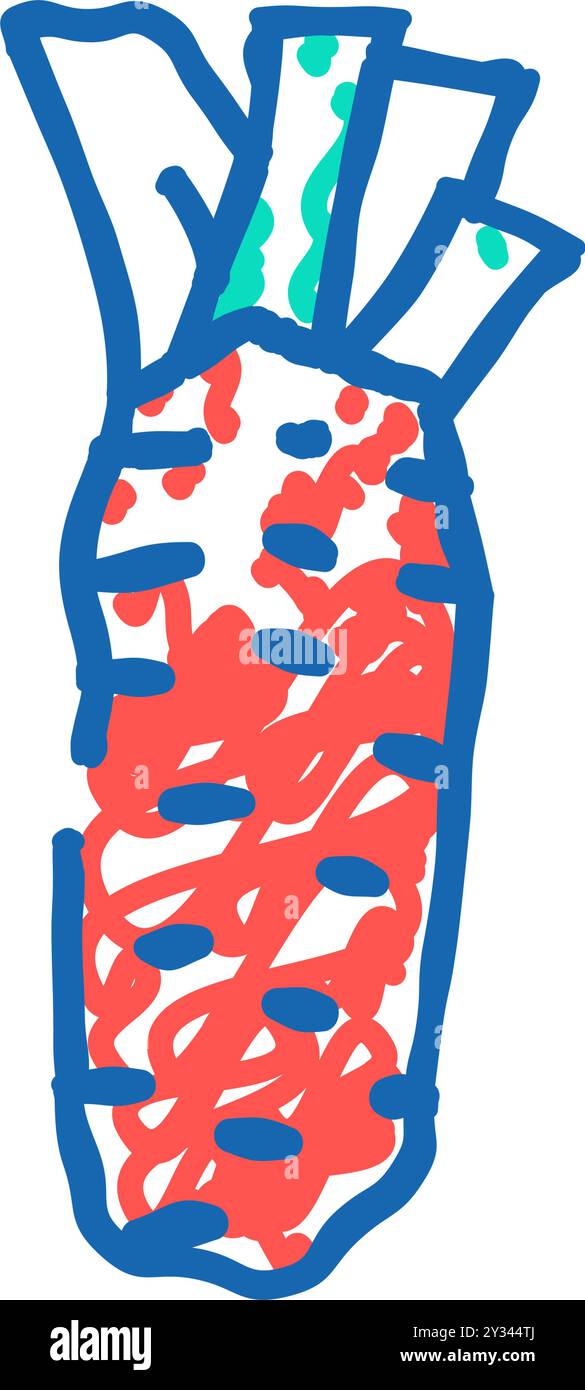 Gemüsepflanze Wasabi Icon Kritzelillustration Stock Vektor