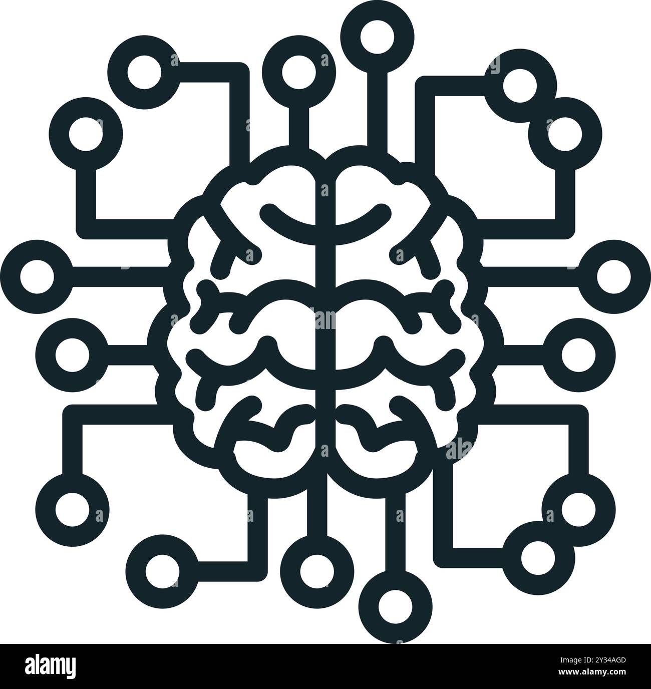 Künstliche Intelligenz mit elektronischer Leiterplatte - KI-Konzept Stock Vektor