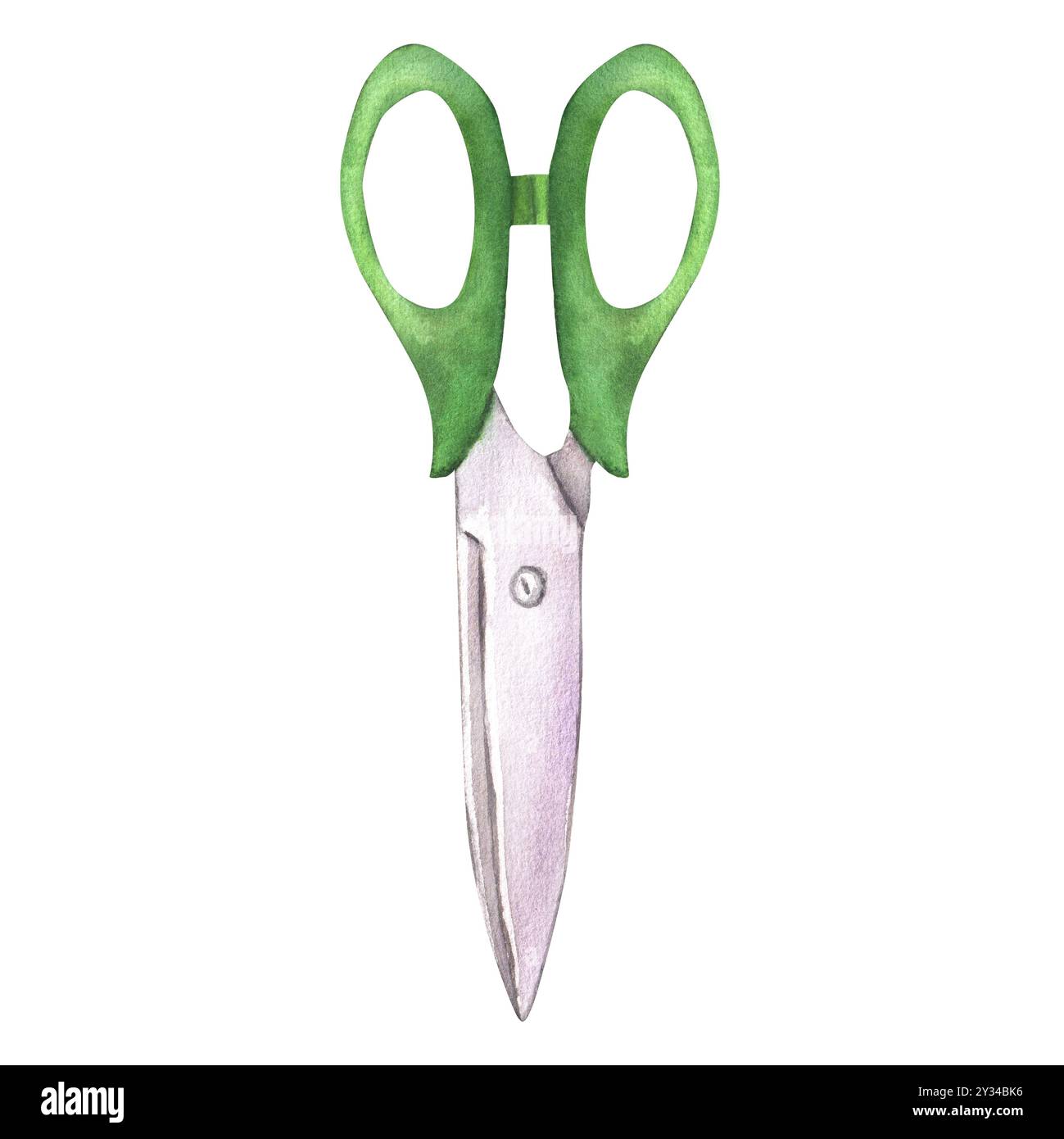 Nähschere. Schneiderset. Needlecraft-Produkt. DIY-Clipart. Atelier-Artikel. Handgezeichnete Aquarellillustration. Stockfoto