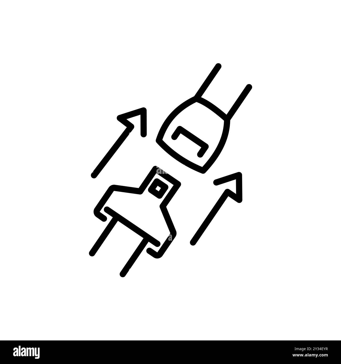 Vektorsymbol für den Fahrzeugsicherheitsgurt oder Sicherheitsgurt. Dünne Linie schwarzen Auto-Sicherheitsgurt oder Sicherheitsgurt Symbol, flache Vektor einfache Element Illustration von Edit Stock Vektor