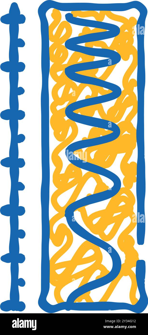 Skala elektromagnetische Symbol-Kritzelillustration Stock Vektor