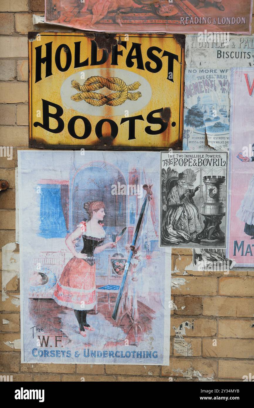 Vintage-Stiefel für die Werbung Stockfoto