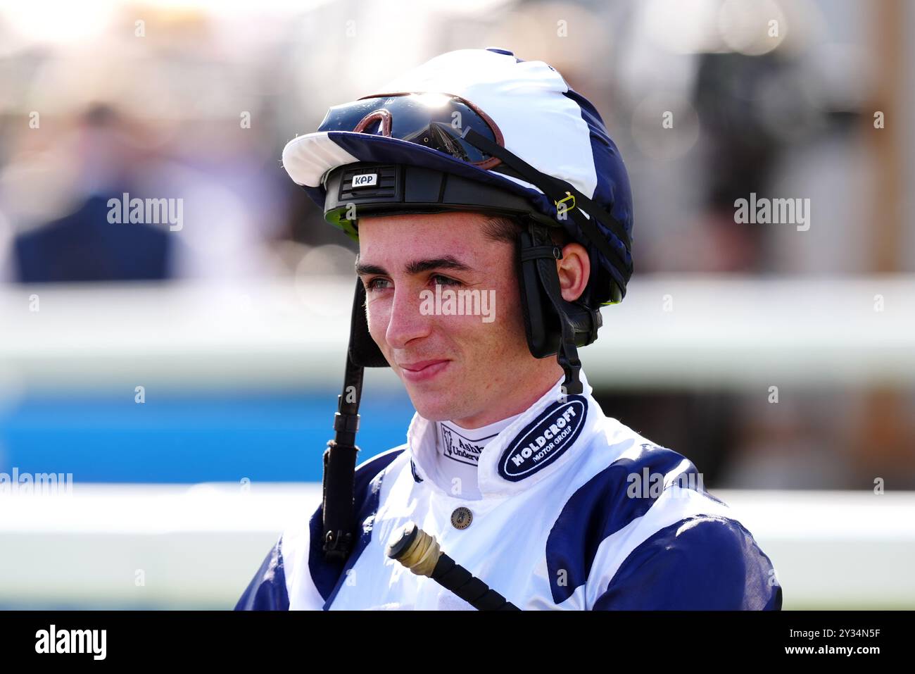 Jockey Rossa Ryan am ersten Tag des Betfred St Leger Festivals auf der Doncaster Racecourse. Bilddatum: Donnerstag, 12. September 2024. Stockfoto