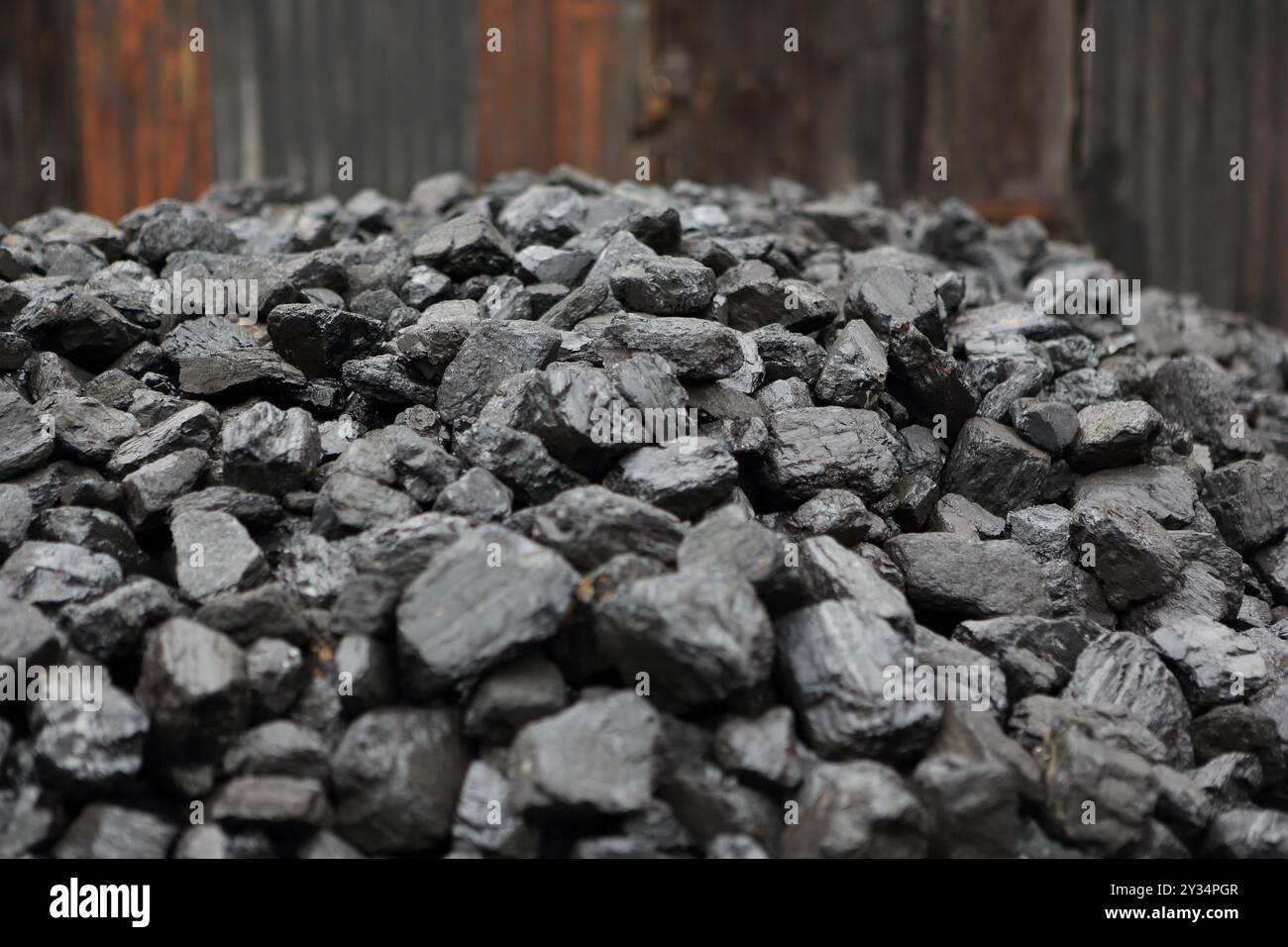 Haufen fossiler Kohlebrennstoffe Stockfoto