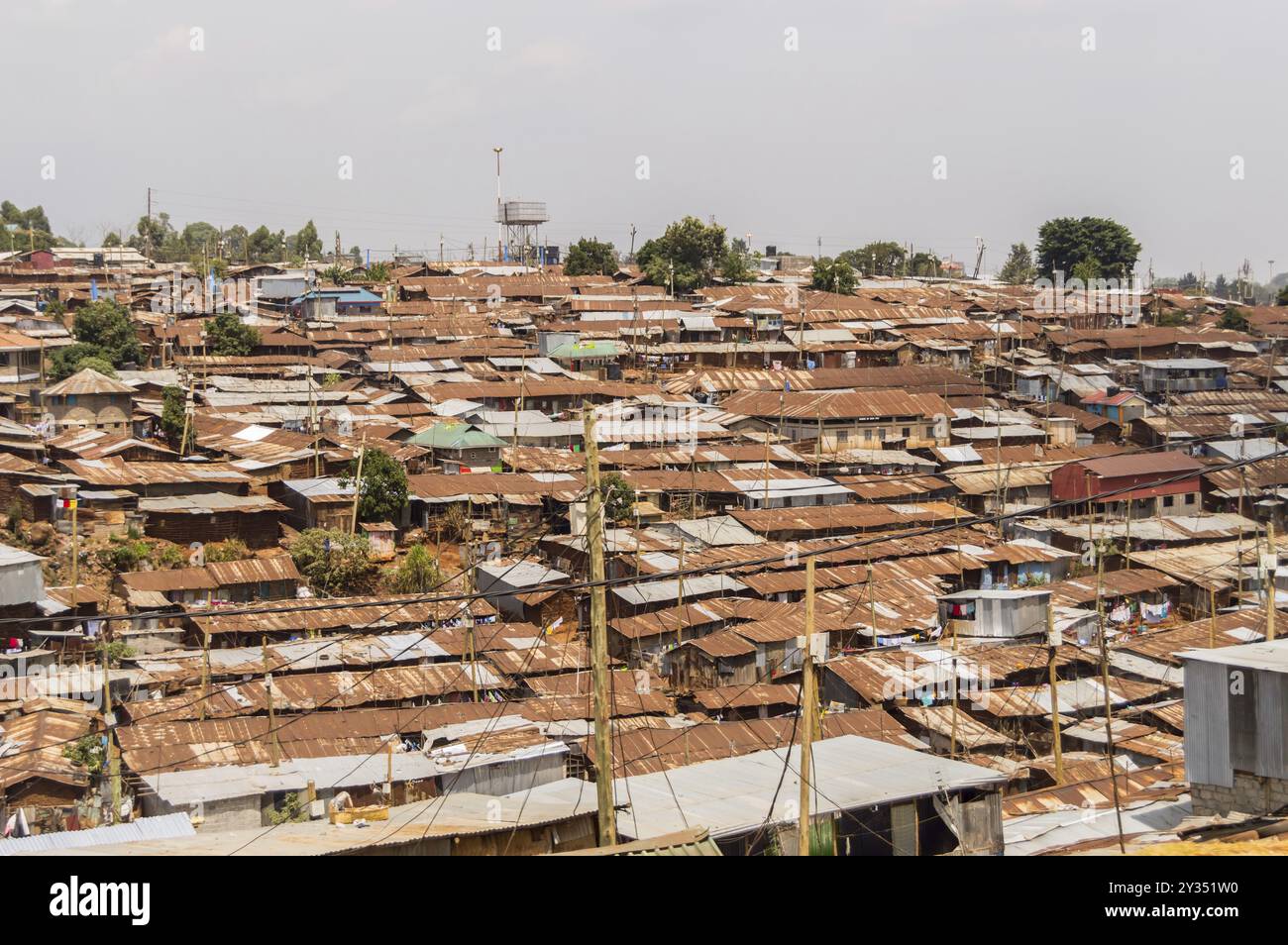 Nairobi, Kenia, Afrique-03/01/2018. Blick auf den Nairobi-Slum im Nordwesten Kenias in Afrika, Afrika Stockfoto