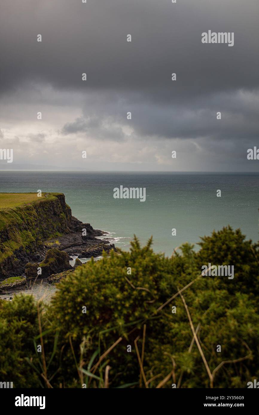 Giants Causeway in Nordirland mit Blick auf das Meer Stockfoto