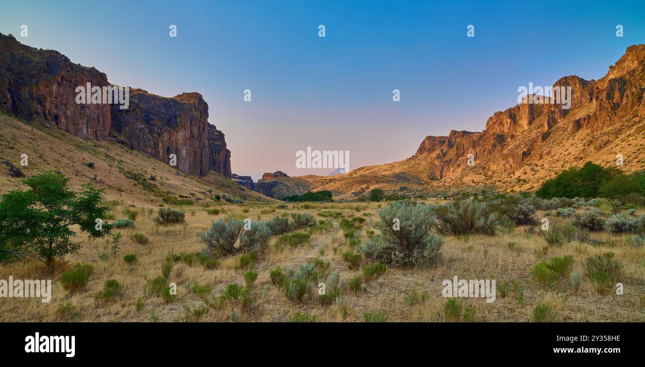 Open Field mit Sagebrush im Succor Creek State Natural Area, Oregon. Stockfoto