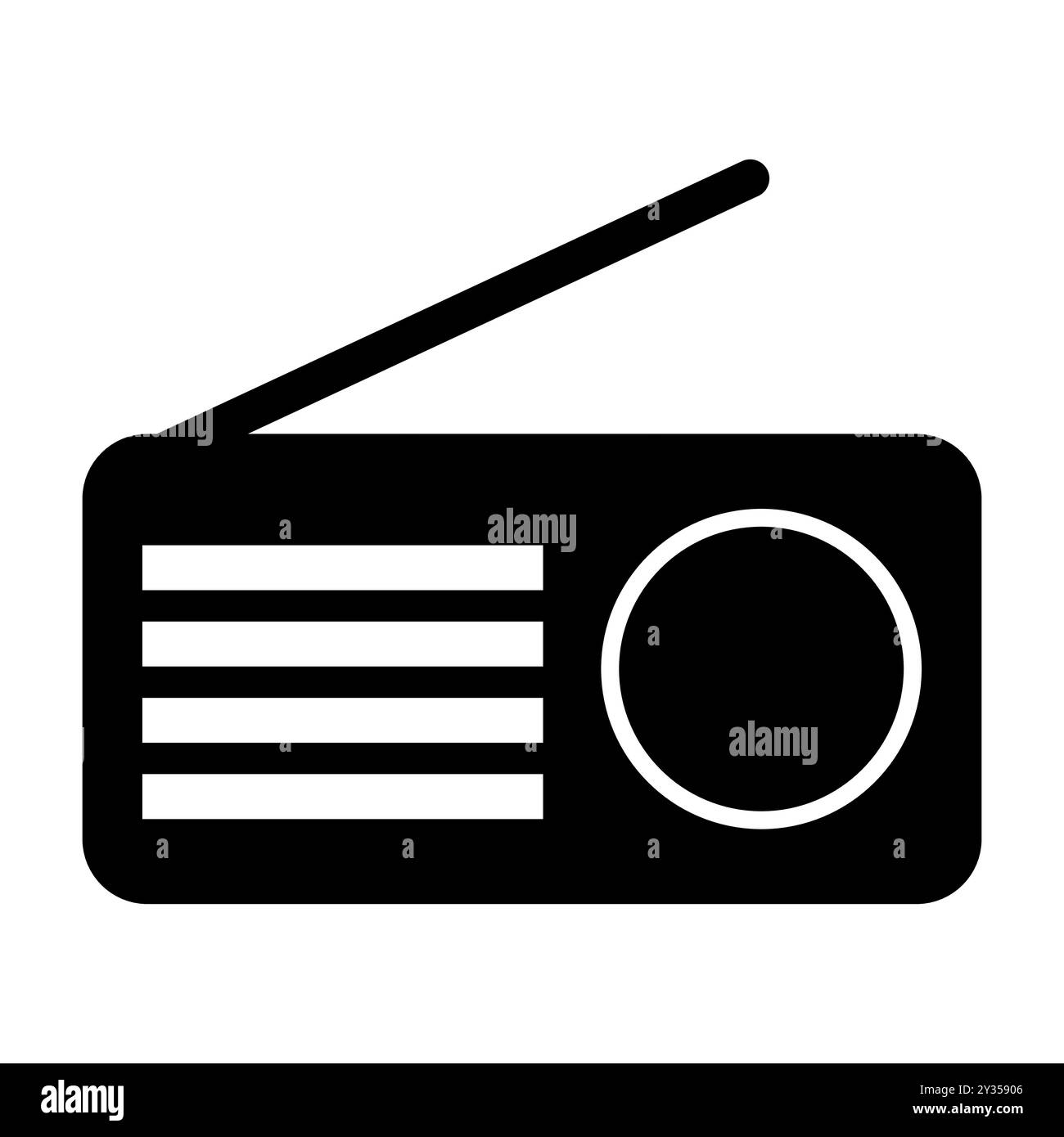 Altes Funkgerät. Einfache Illustration. Illustration des Radiokymbols, Icon isoliert für UKW-Rundfunk, Geschäftskonzept von Radiocast. Vintage-Radio. Flaches Symbol des Funkgeräts Stock Vektor