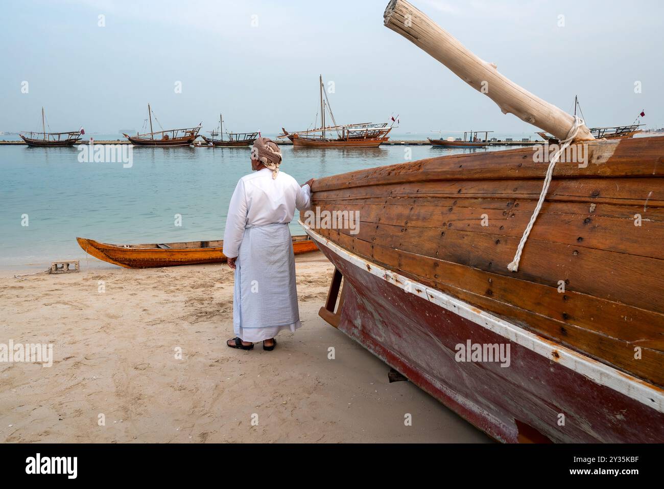 Traditionelles Dhow Boat Festival Katara Beach Katar Stockfoto