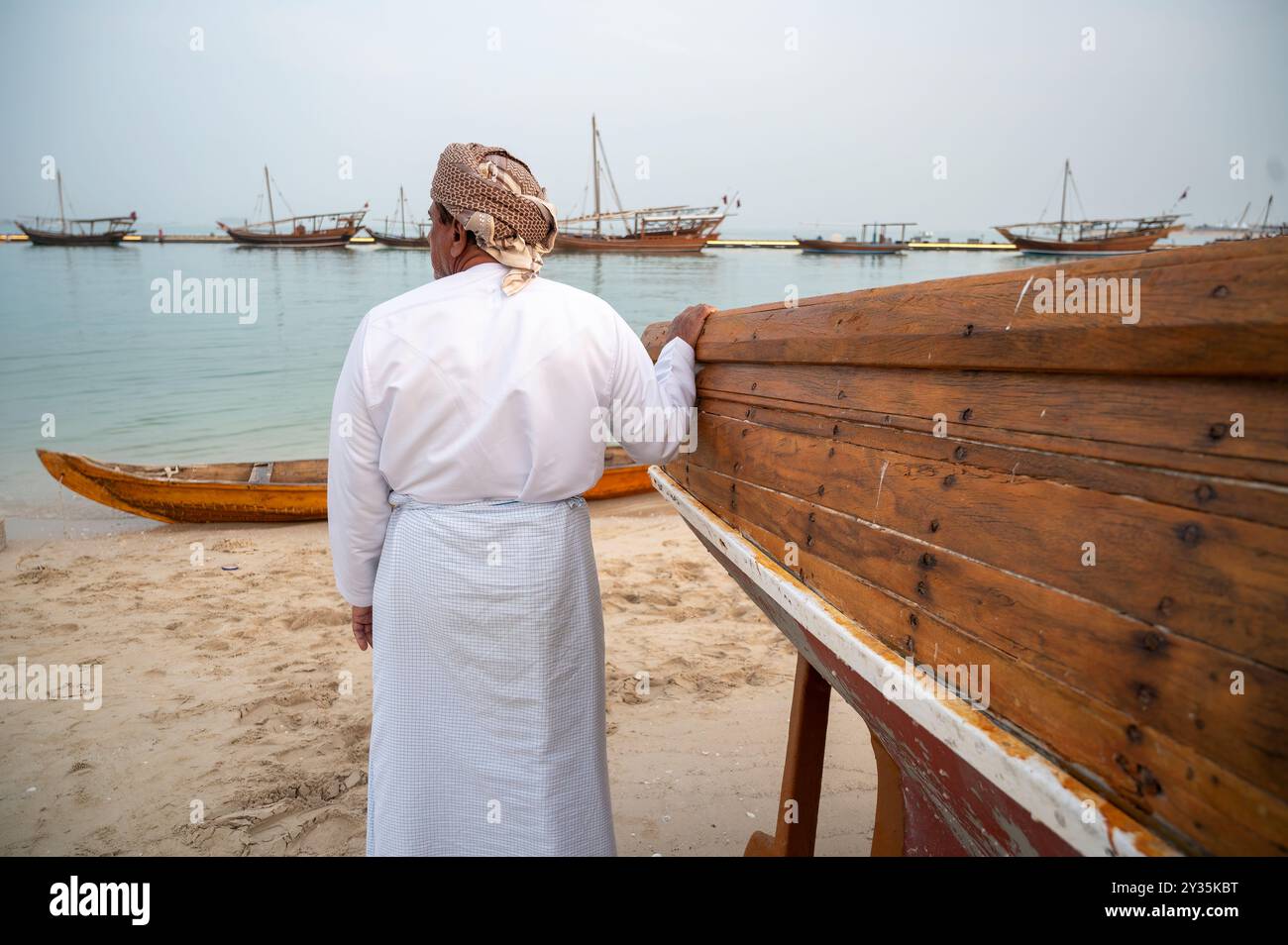 Traditionelles Dhow Boat Festival Katara Beach Katar Stockfoto