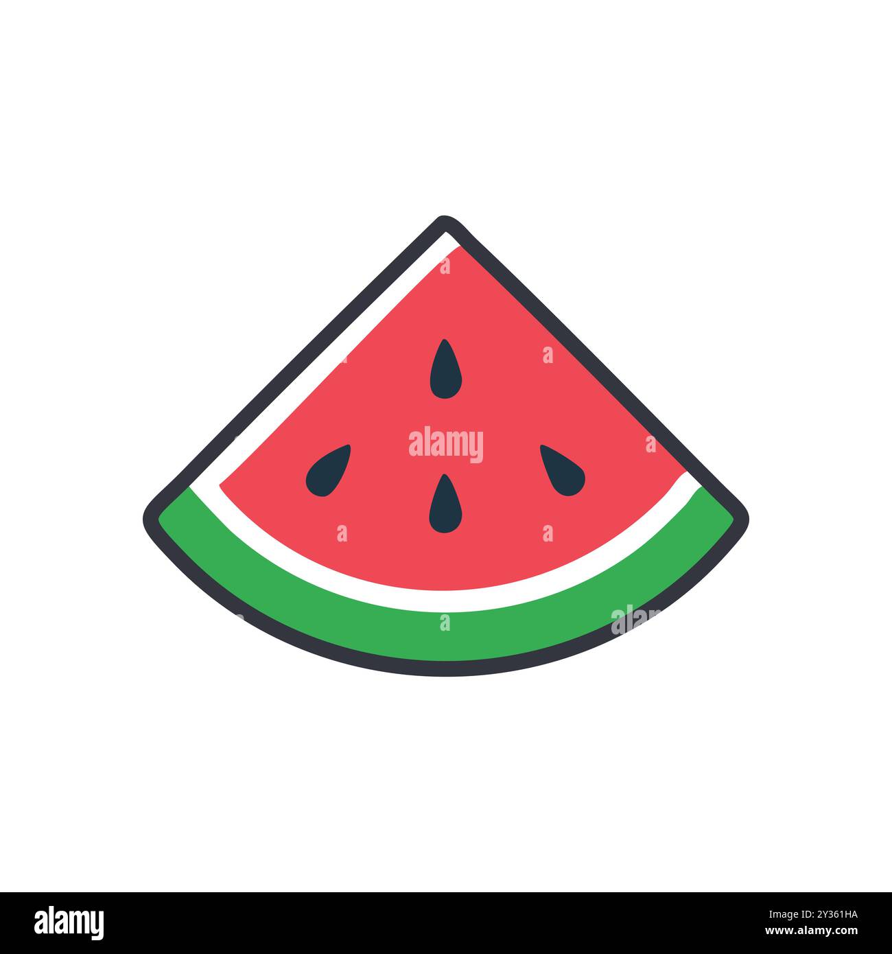Symbol für Wassermelonenscheiben. Einfache, flache Ikone einer Wassermelonenscheibe. Perfekt für Sommer-Designs. Stock Vektor
