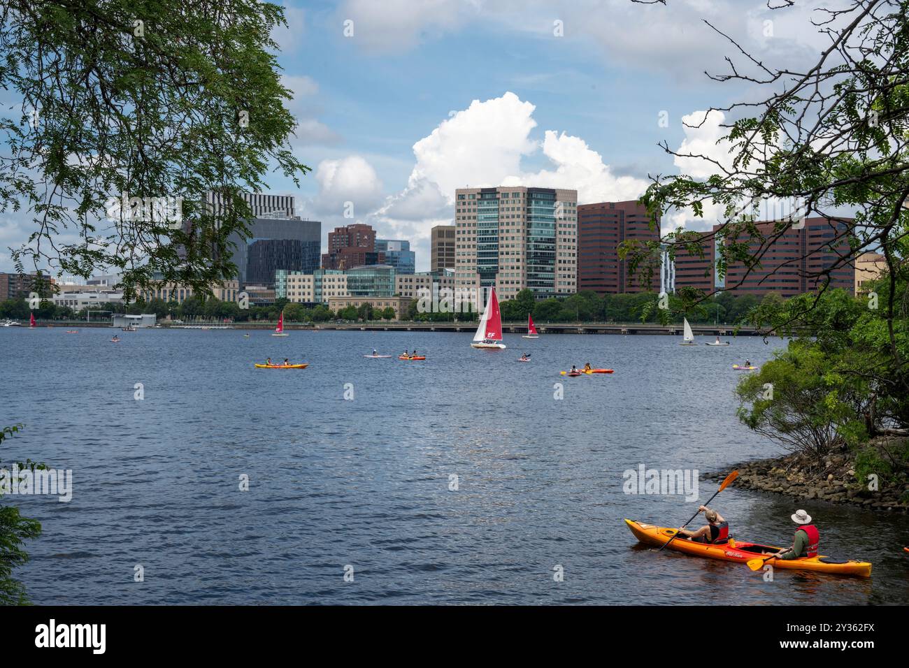 Wunderschöner Blick auf Bostons Public Garden in Boston, Massachusetts. Stockfoto