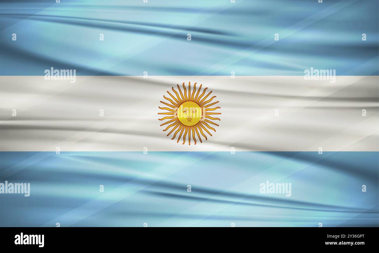 Abbildung der argentinischen Flagge und des editierbaren Vektors argentinische Landesflagge Stock Vektor