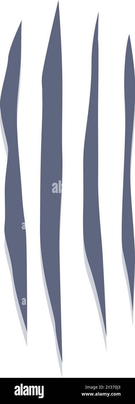 Vier Klauenmarkierungen schneiden durch eine weiße Oberfläche Stock Vektor