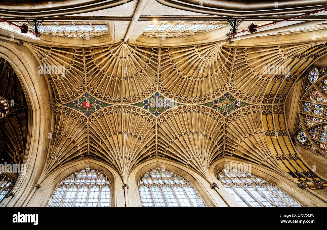 Bath, England - 29.05.2024: Fächergewölbe der Bath Abbey in Bah, England Stockfoto