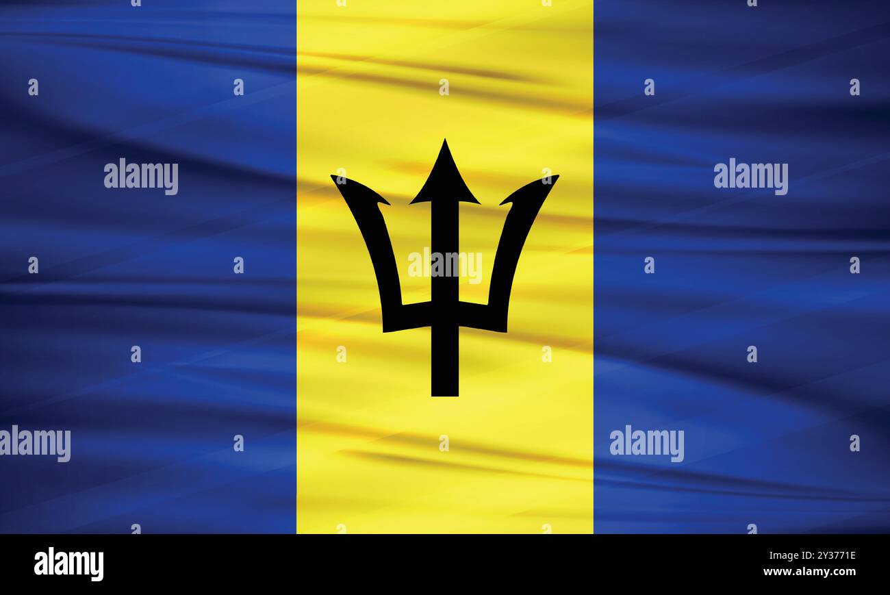 Illustration der Barbados Flagge und editierbarer Vektor Barbados Landesflagge Stock Vektor