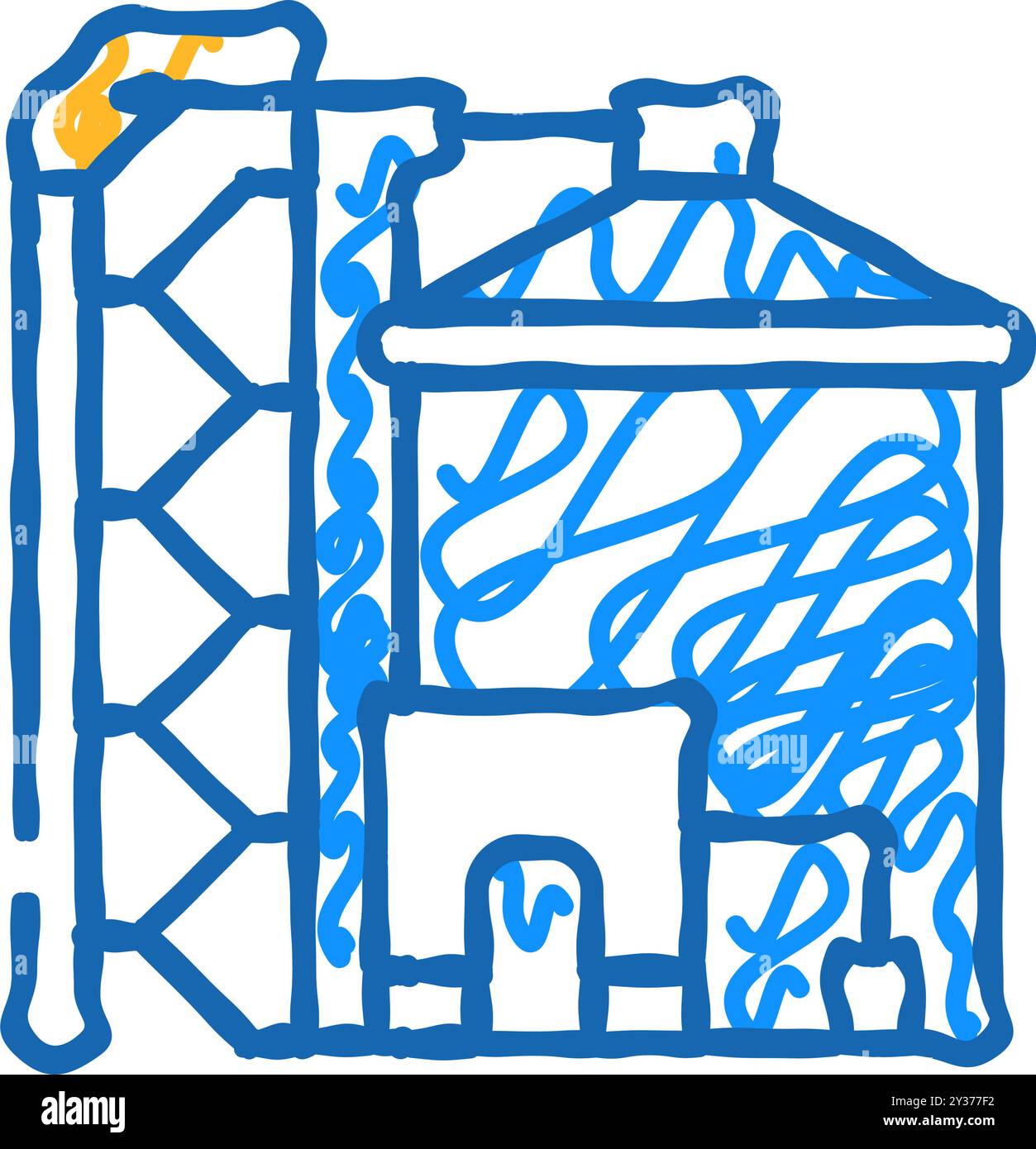 Pflanzen-Biomasse-Energie-Symbol-Kritzelillustration Stock Vektor