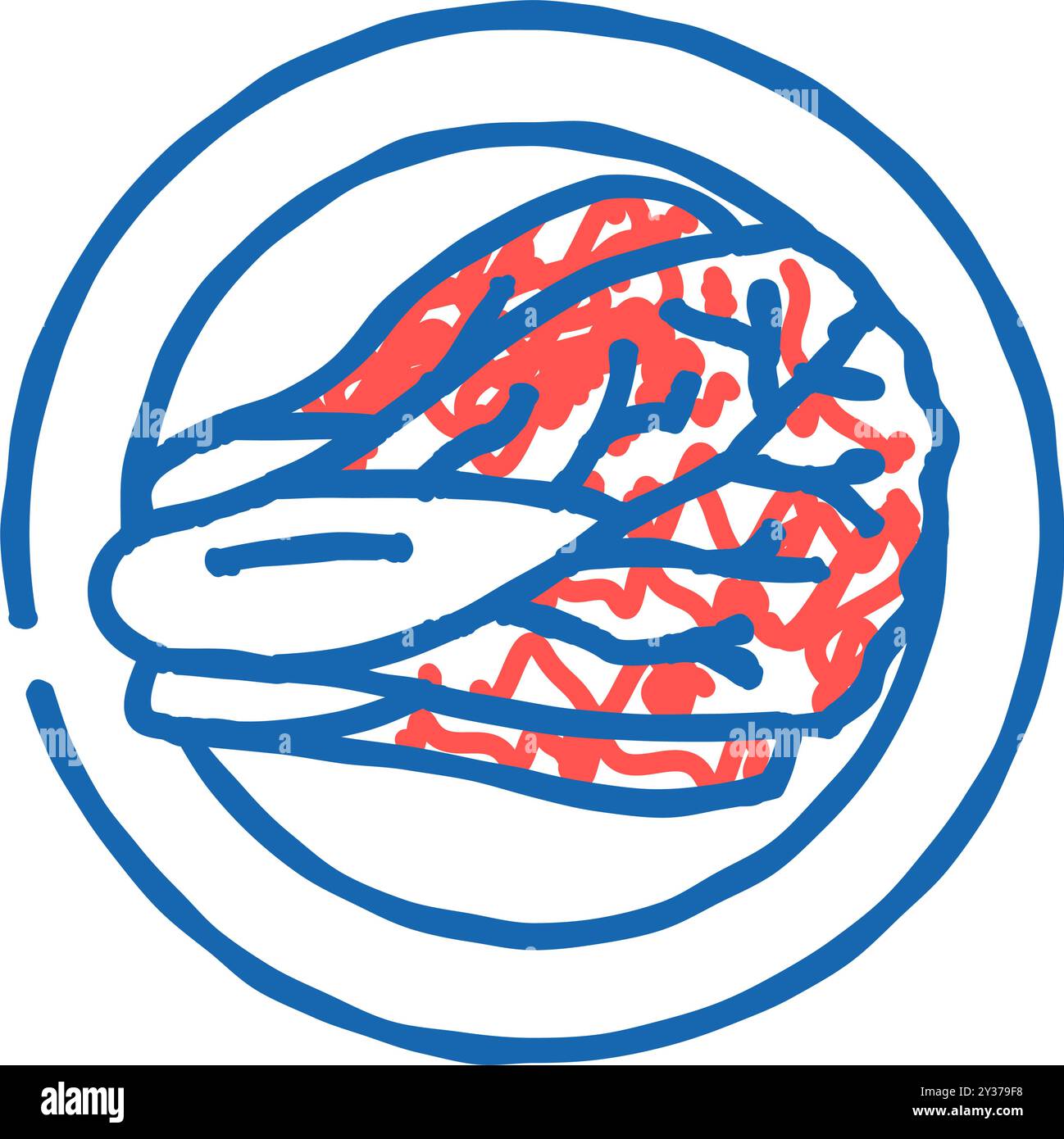 Kimchi Kohl koreanische Küche Ikone Doodle Illustration Stock Vektor