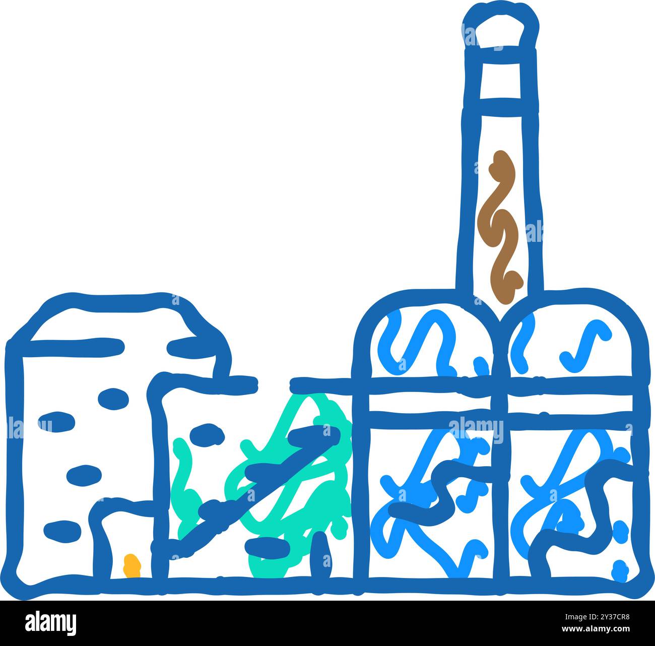 Energiepflanze Biomasse Icon Kritzelillustration Stock Vektor