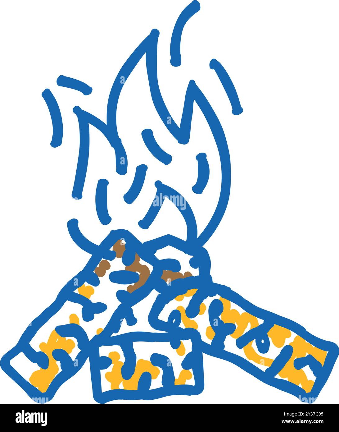 Energy Wood Pellets Icon Kritzelillustration Stock Vektor