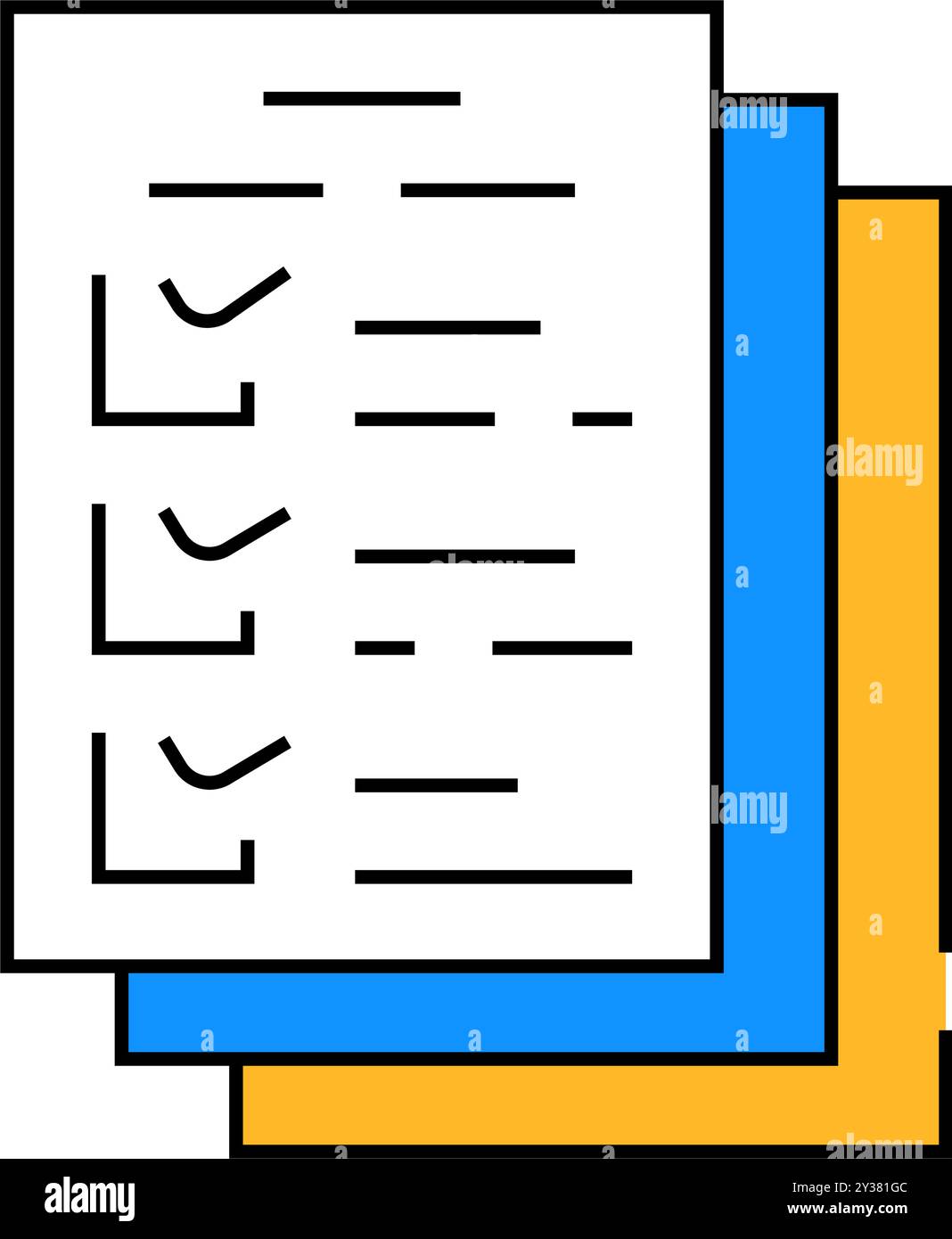 Farbdarstellung des Symbols für Stimmzettel Papierlisten Stock Vektor