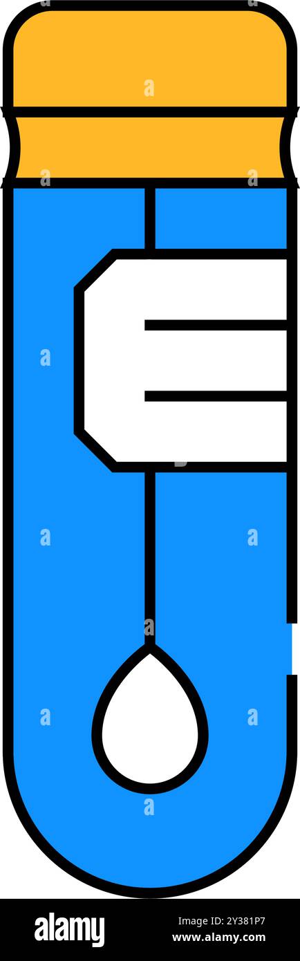 Zur farblichen Abbildung des Analysesymbols den Kolben einkleben Stock Vektor