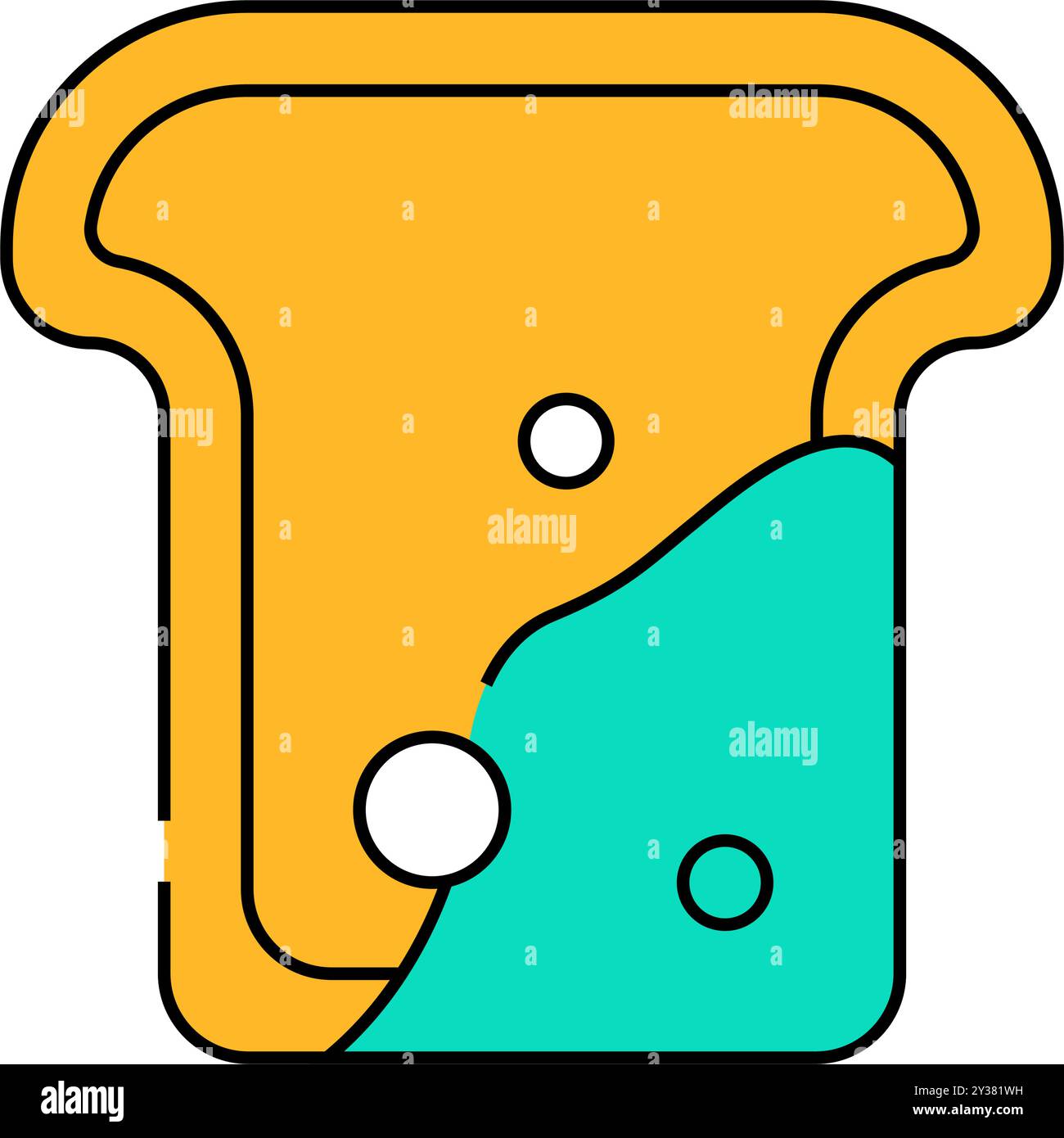 Abbildung der Farbe des Symbols „Form auf Brot“ Stock Vektor