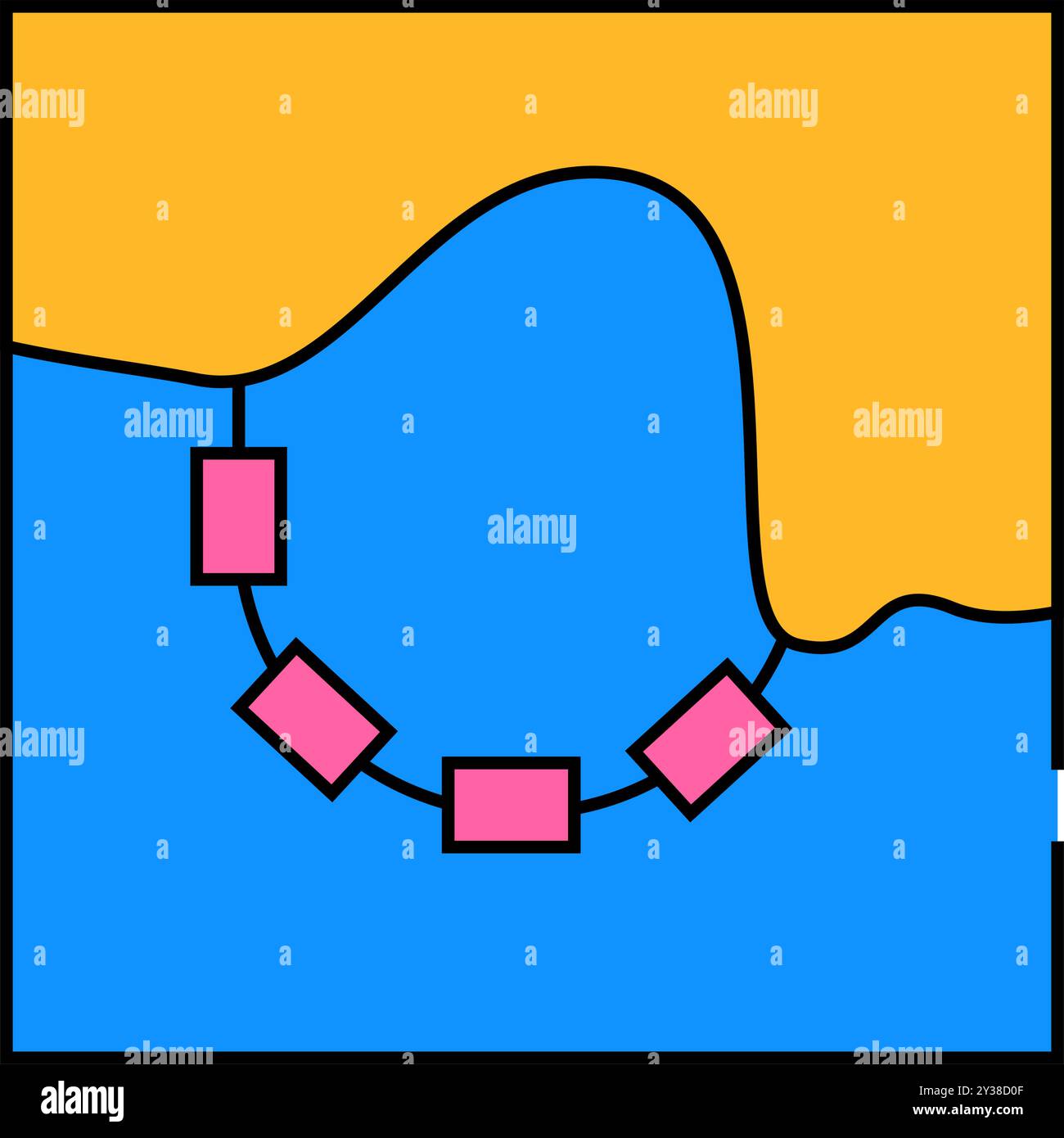 Lagune Gezeitenkraftwerke Icon Farbillustration Stock Vektor