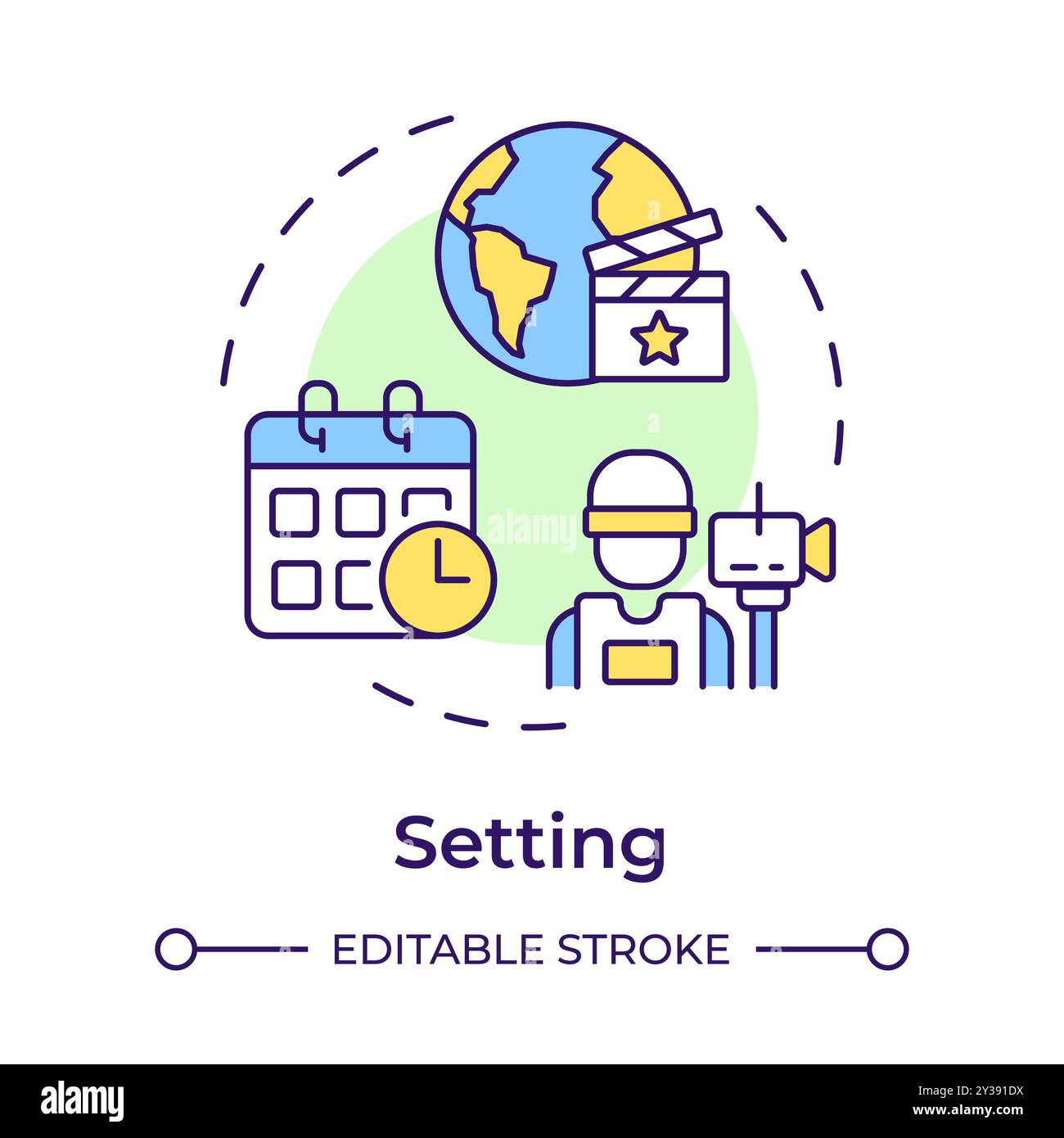 Symbol für mehrfarbiges Konzept für Story Setting Stock Vektor