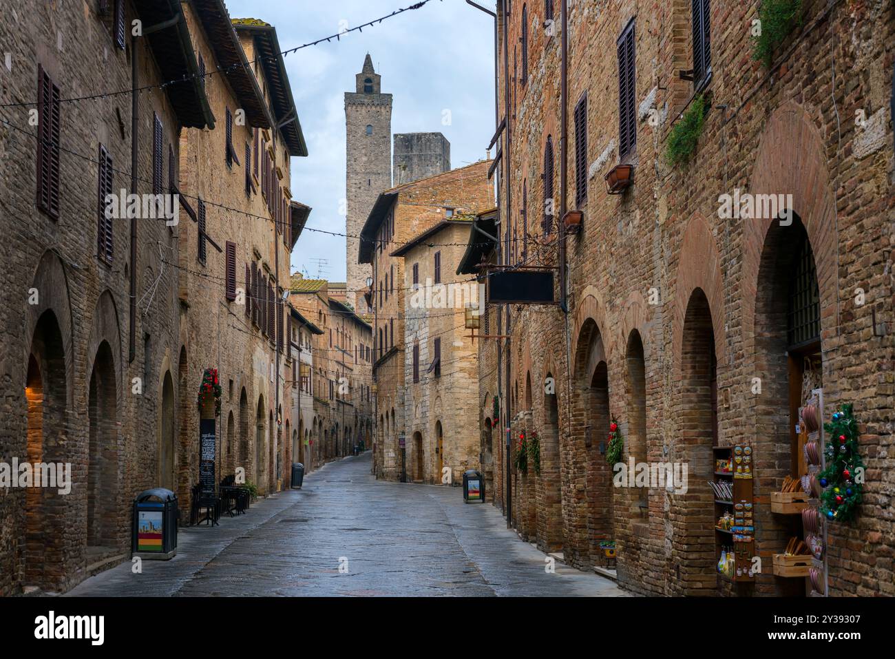 San Gimignano historisches Dorfzentrum in der Toskana, Italien Stockfoto