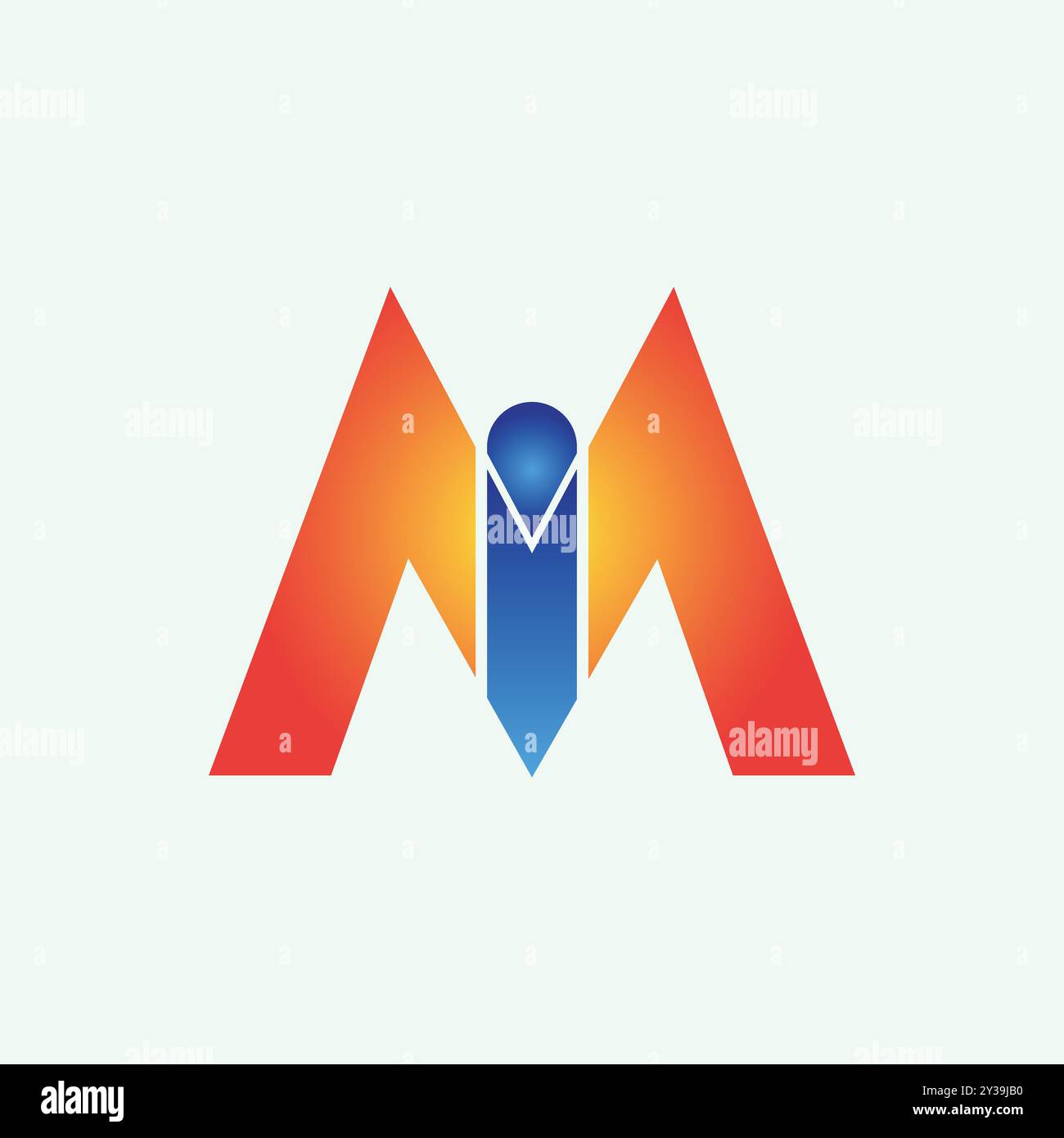 Design des kreativen Geschäfts- und Marketingbriefes M-Logos Stock Vektor