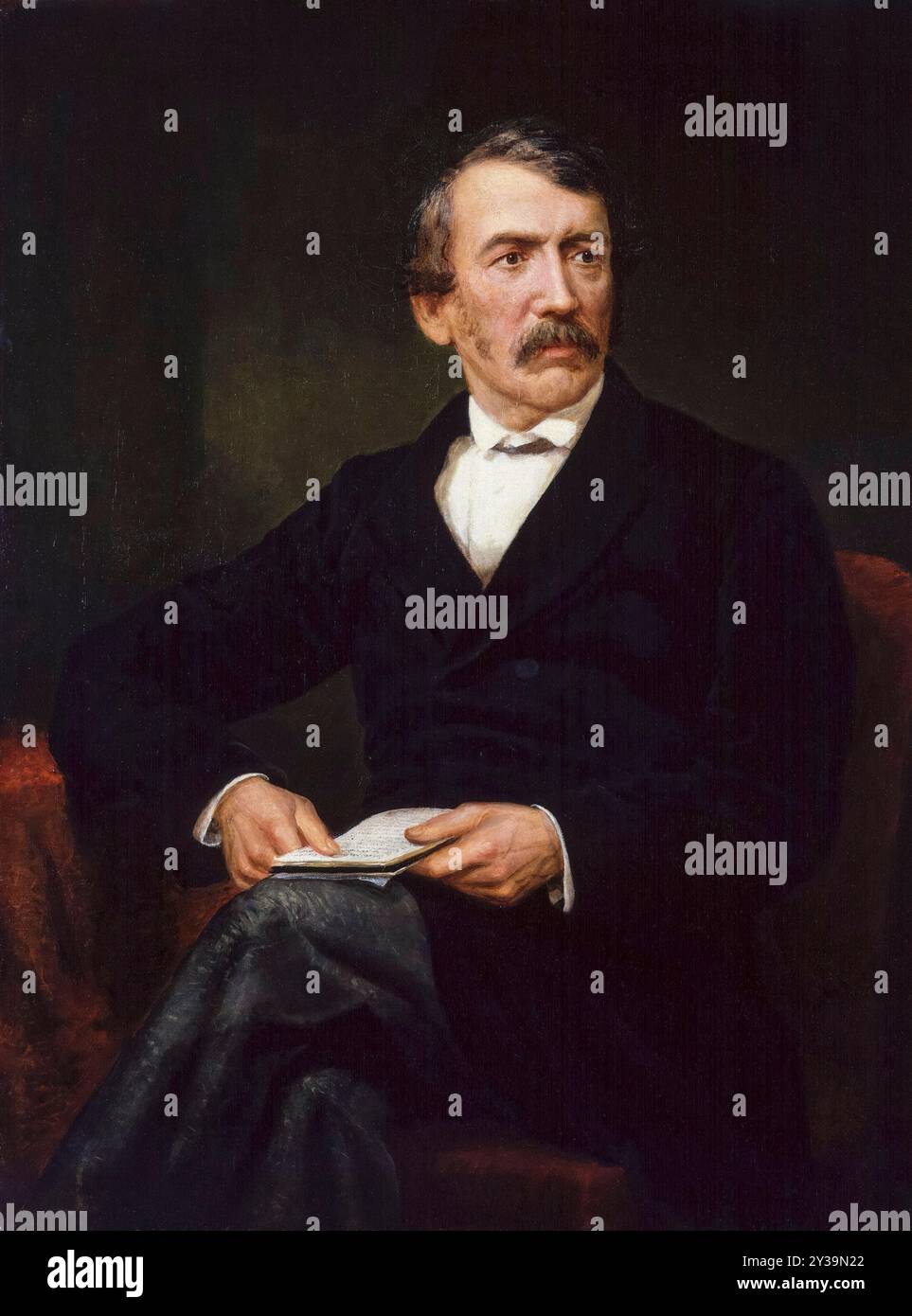 David Livingstone (1813–1873), schottischer Arzt, Pionier des christlichen Missionars und Entdecker in Afrika, Porträtgemälde in Öl auf Leinwand von Frederick Havill, 1873-1884 Stockfoto