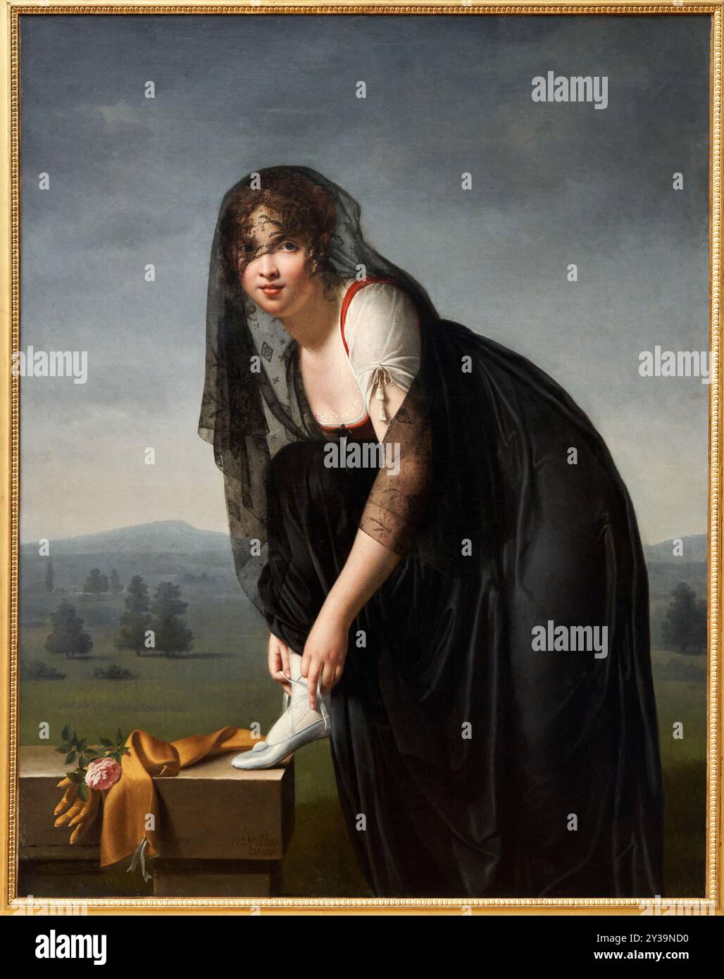 Étude de femme d'après Nature, dit aussi Autoportrait de l'artiste lafacant Son soulier, 1802, Marie-Denise, dite Nisa, VILLERS, Paris, 1774 - Paris, 18 Stockfoto