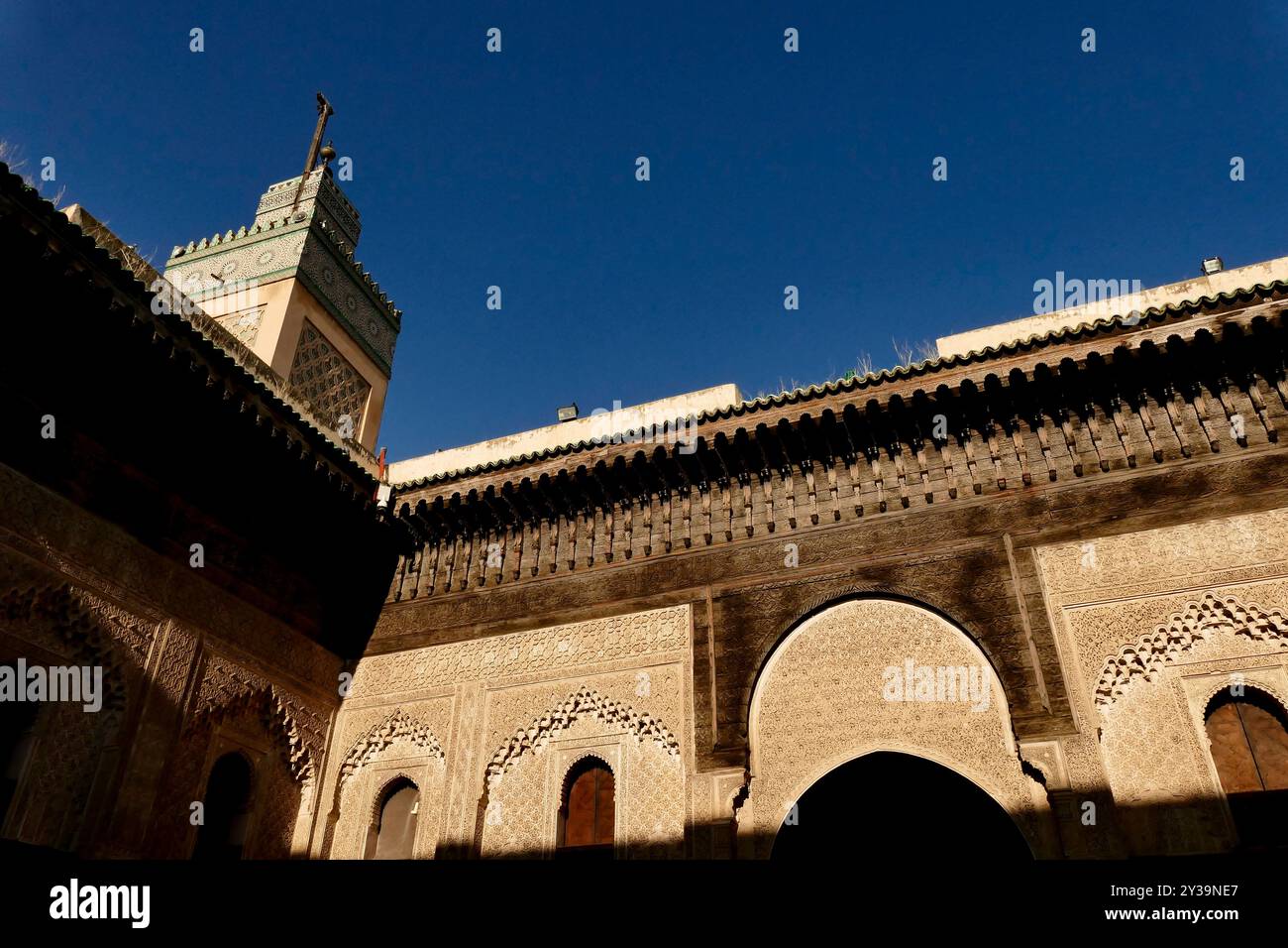 Bou Inania Madrasa in Fès, Marokko, Nordafrika Stockfoto