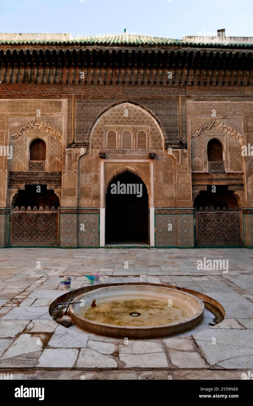 Bou Inania Madrasa in Fès, Marokko, Nordafrika Stockfoto