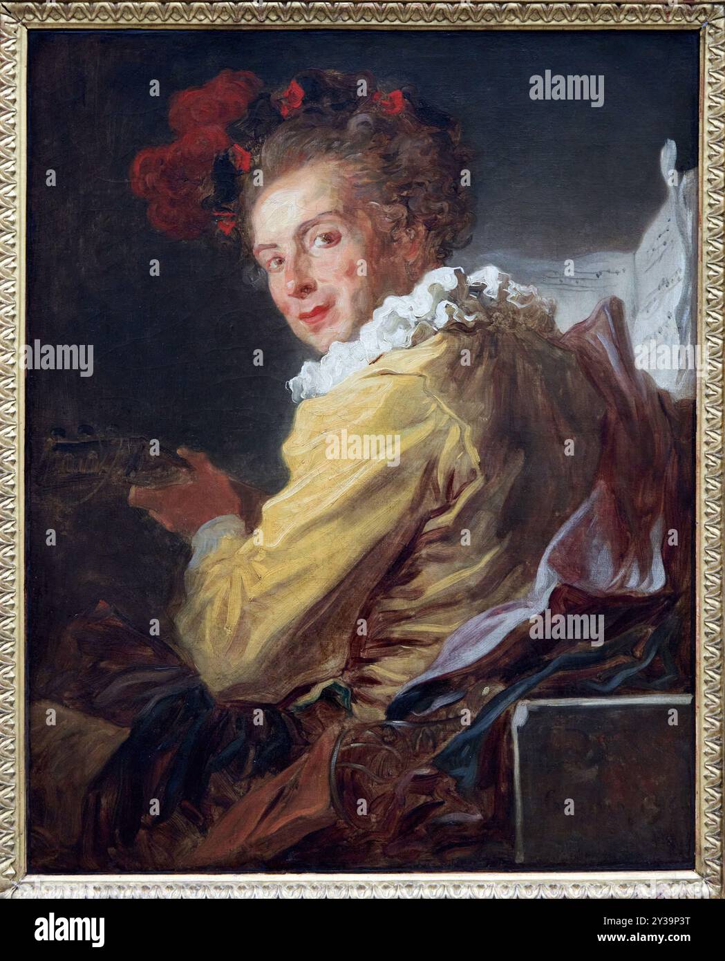Fantasy-Figur, früher fälschlicherweise als Porträt von Denis Diderot, 1769, Öl auf Leinwand, Jean-Honoré FRAGONARD, Grasse, 1732 - Paris, 18 Stockfoto