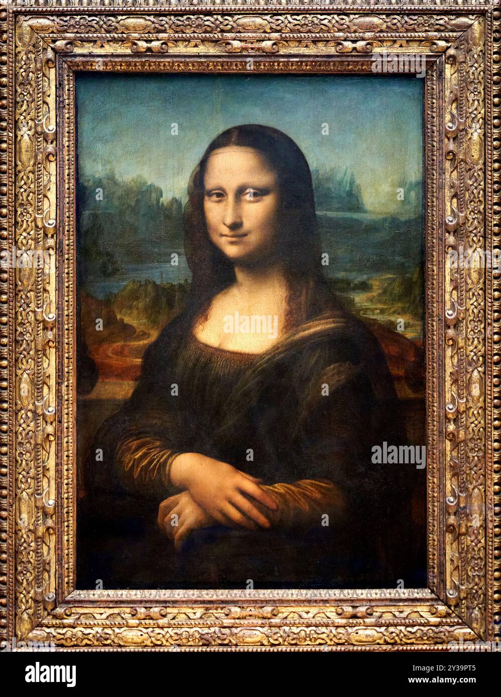Portrait de Lisa Gherardini, épouse de Francesco del Giocondo, dit La Joconde ou Monna Lisa, Öl auf Platte (Pappel), um 1503-1519, Léonard de VINCI, Stockfoto