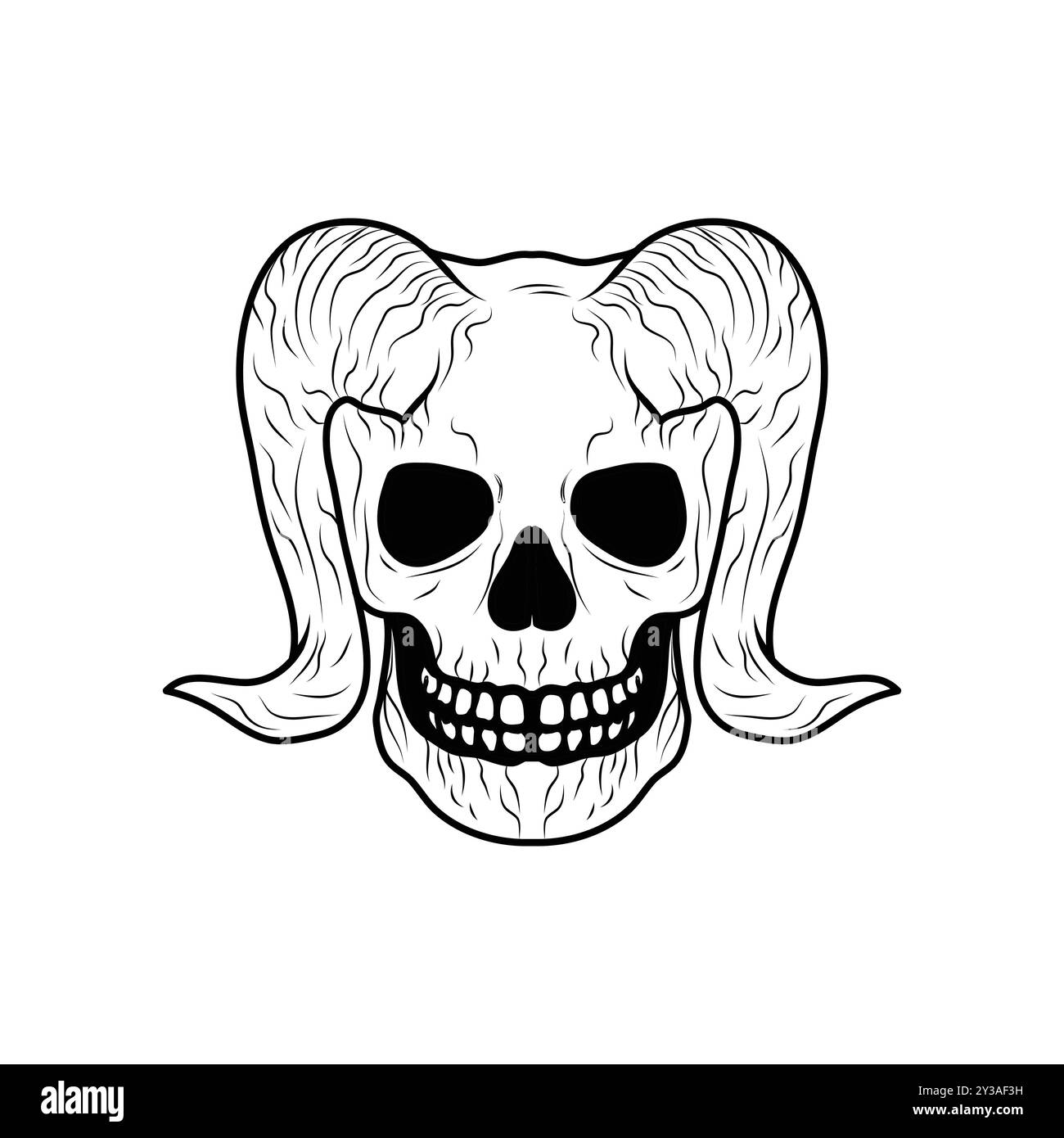 Schädel mit Hörnern Vektor-Illustration Stock Vektor