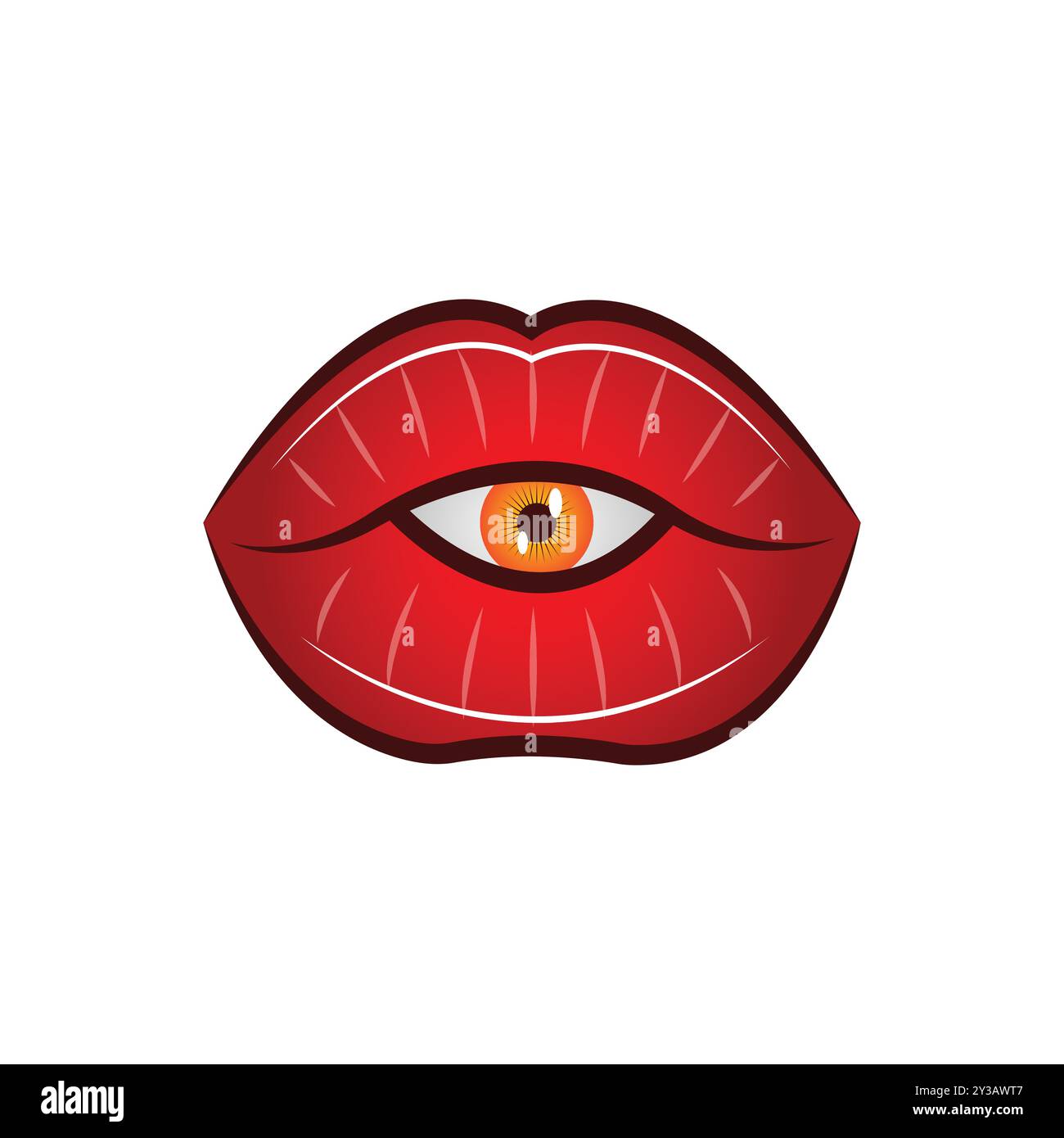 Surreale Lippen mit Eye Vector Illustration Stock Vektor