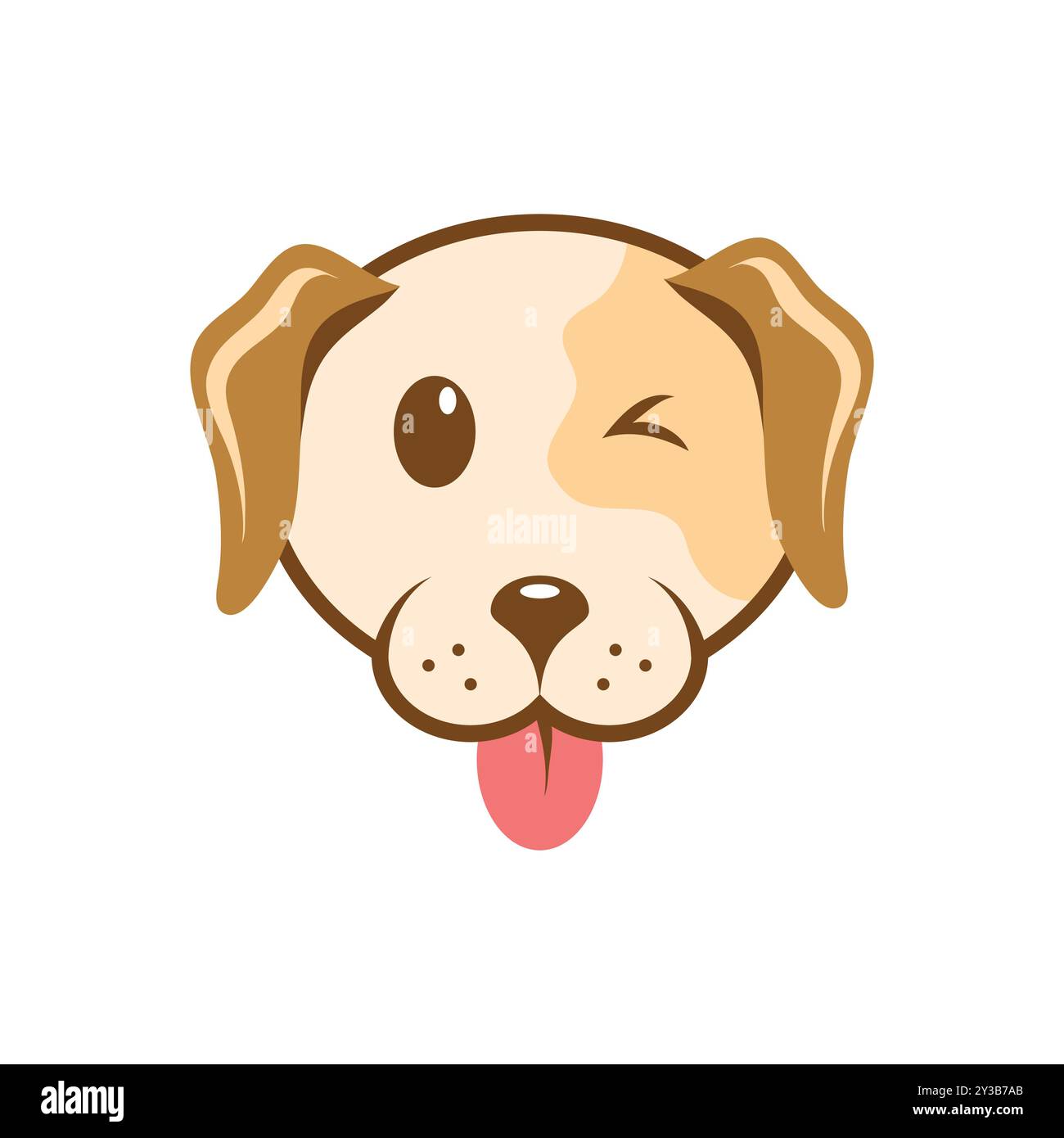 Niedliche Winking Dog Cartoon Vektor Illustration Stock Vektor