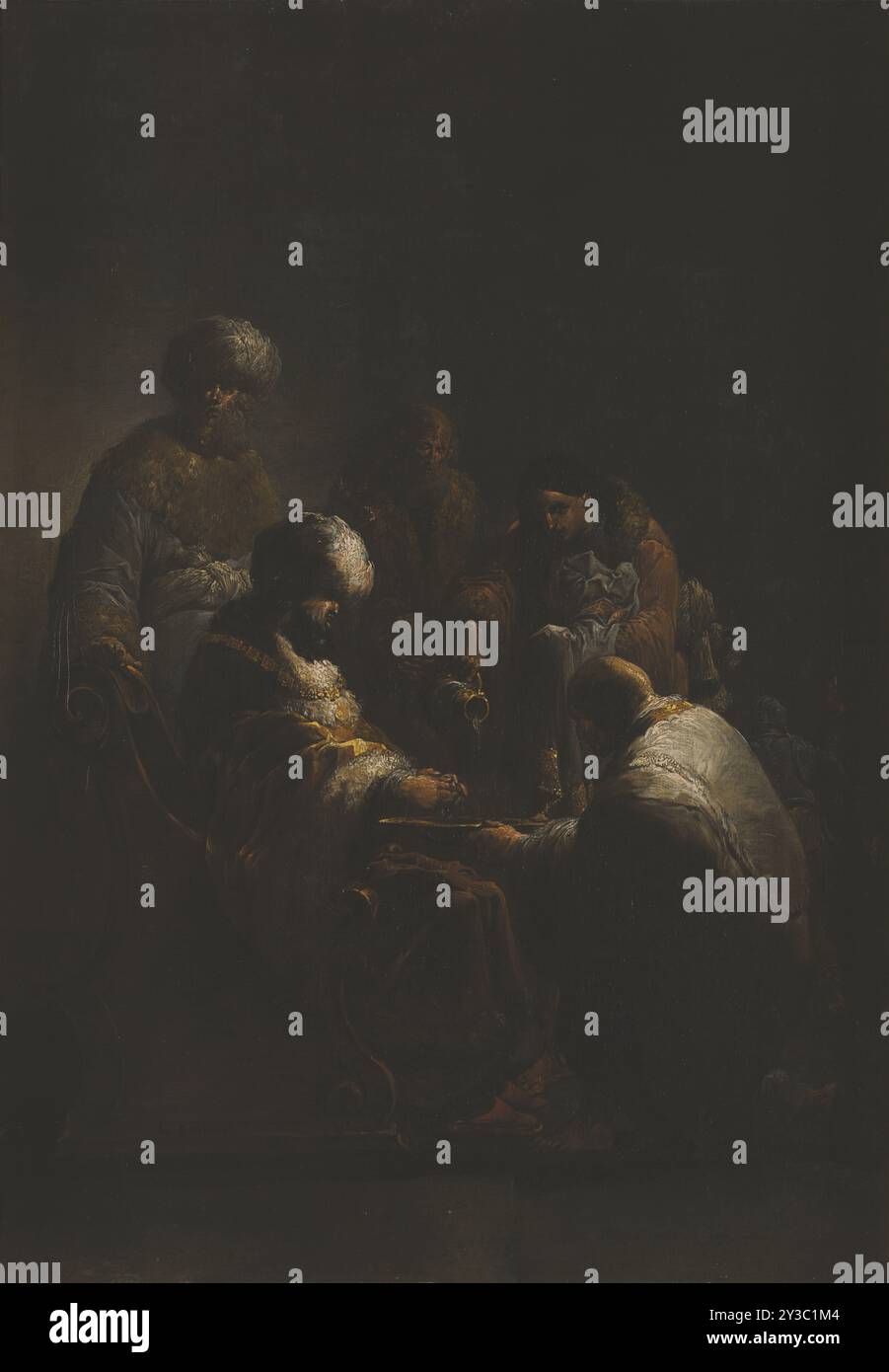 Pilate wäscht sich die Hände, um 1640. Gefunden in der Sammlung des Muzeul National Brukenthal, Sibiu. Stockfoto