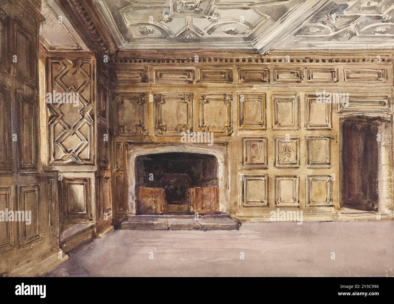 Schlafzimmer, Haddon Hall, 1830-45. Stockfoto