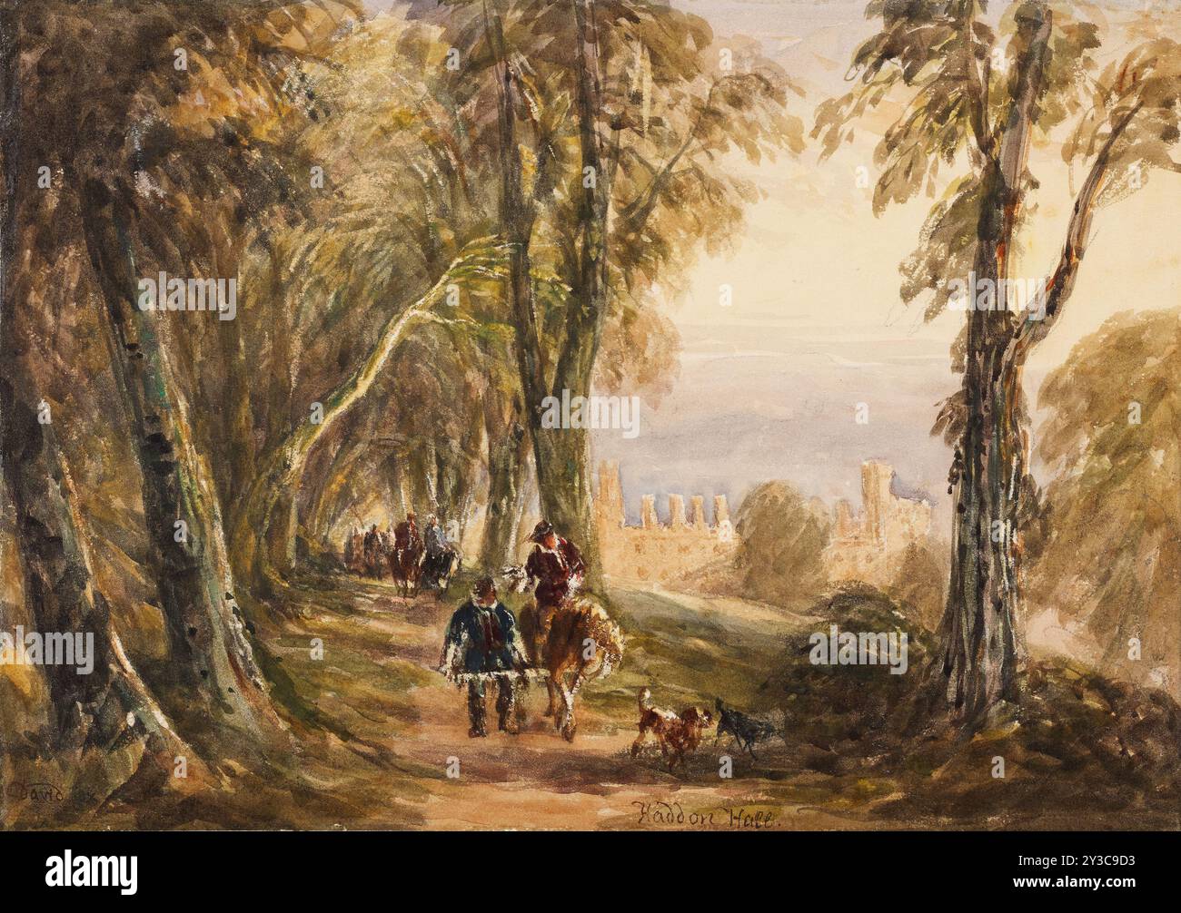 Haddon Hall in der Oldenzeit, 1810-1840 Stockfoto