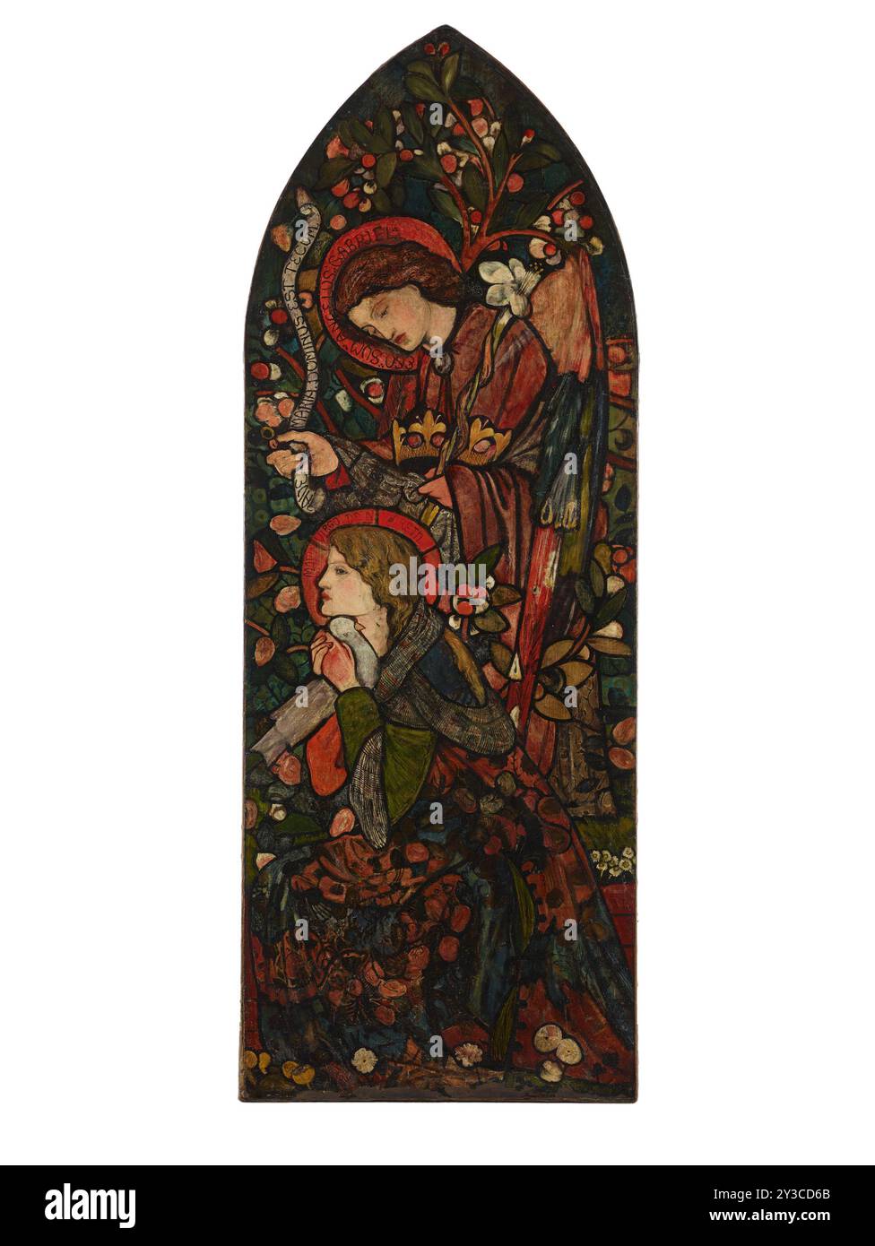 Die Verkündigung, 1857 (Nachkonservierung auf Schwarz). Design für Buntglasfenster. Stockfoto