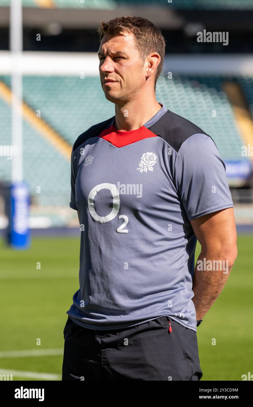 London, Großbritannien. September 2024. Stürmer Louis Deacon beim England Captain's Run im Allianz Stadium in Twickenham. UK © ️ Credit: Elsie Kibue/Alamy Live News Stockfoto