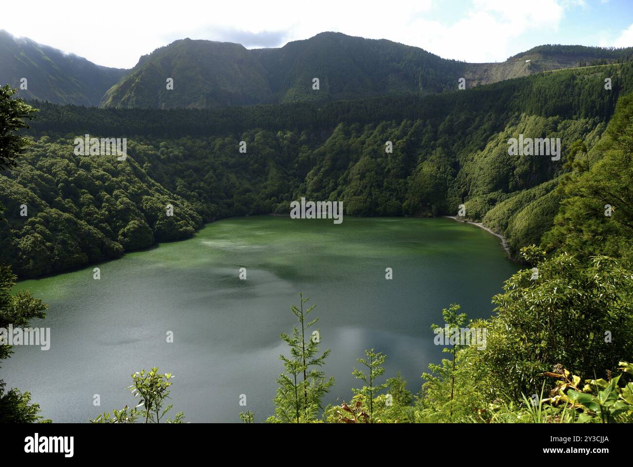 Lagoa de Santiago, Sete Cidades, Sao Miguel Stockfoto