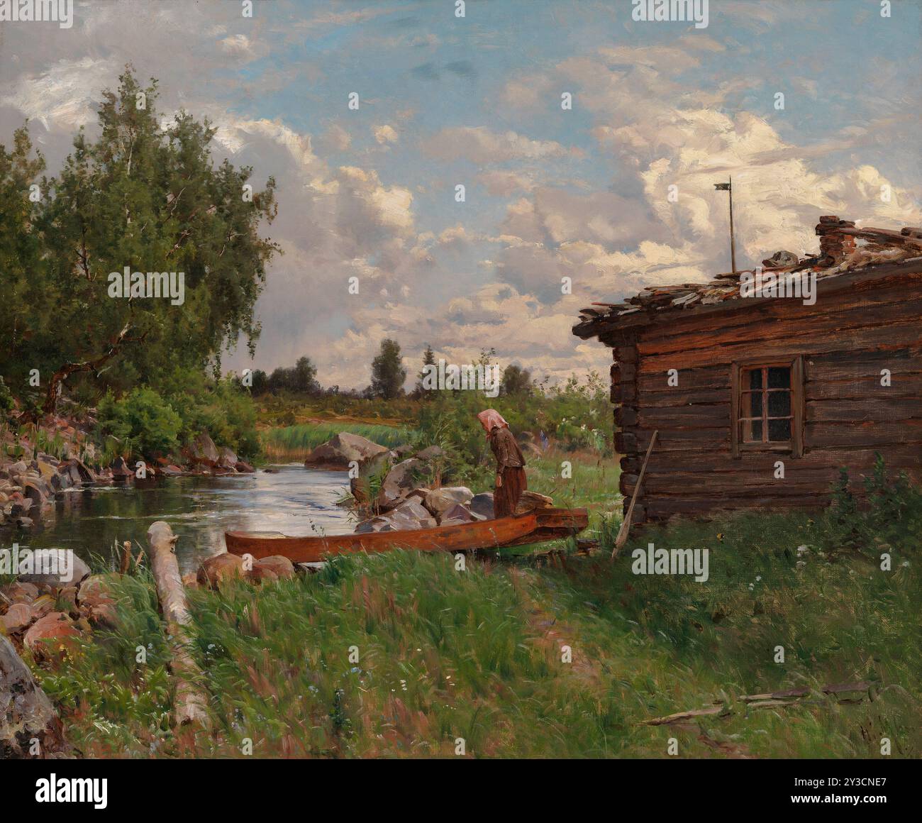 Durch einen Stream, 1870-1879. Stockfoto