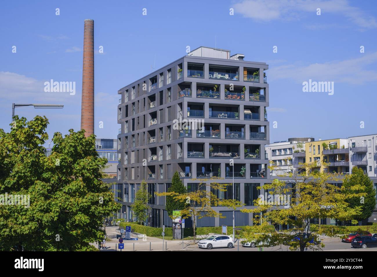 Modernes Wohngebäude am Arnulfpark in München Stockfoto