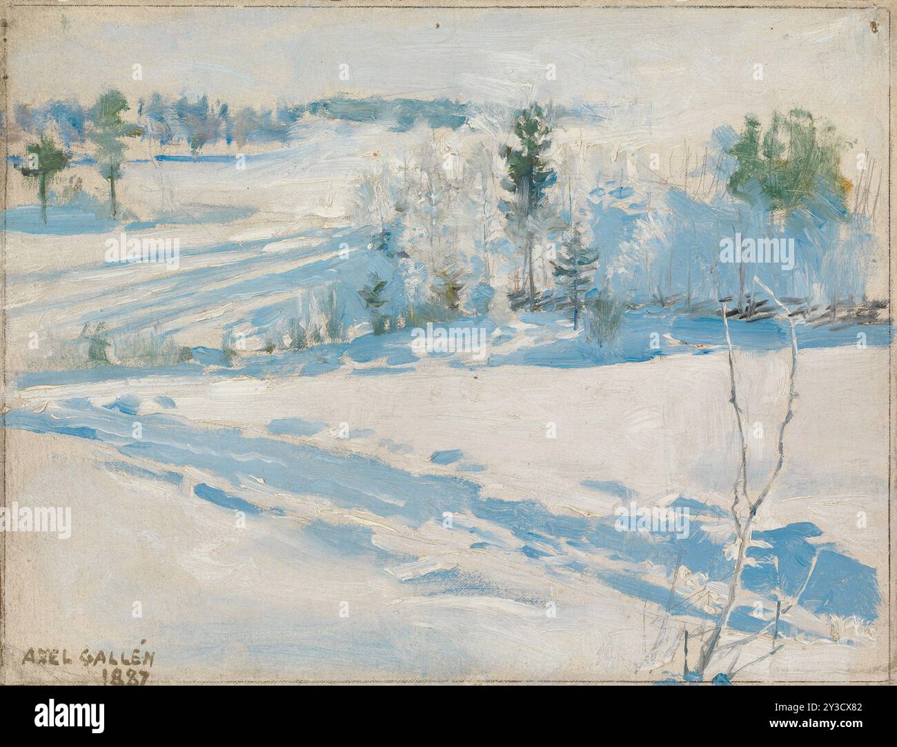 Winterlandschaft, 1887. Stockfoto