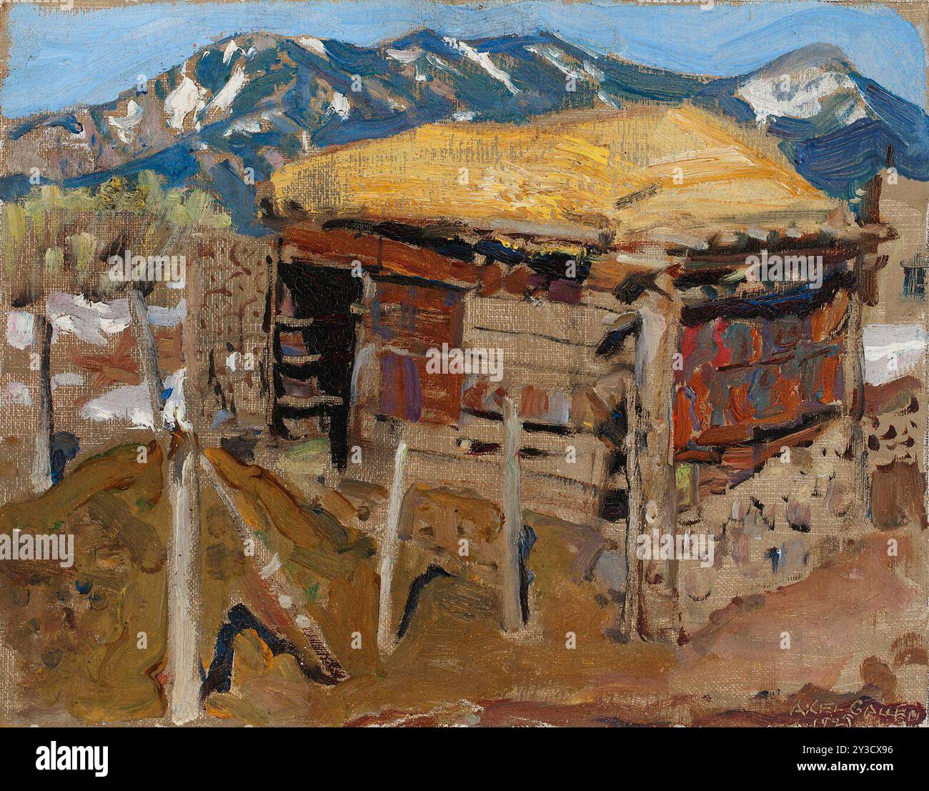 Schuppen in den Taos-Bergen, 1925. Stockfoto